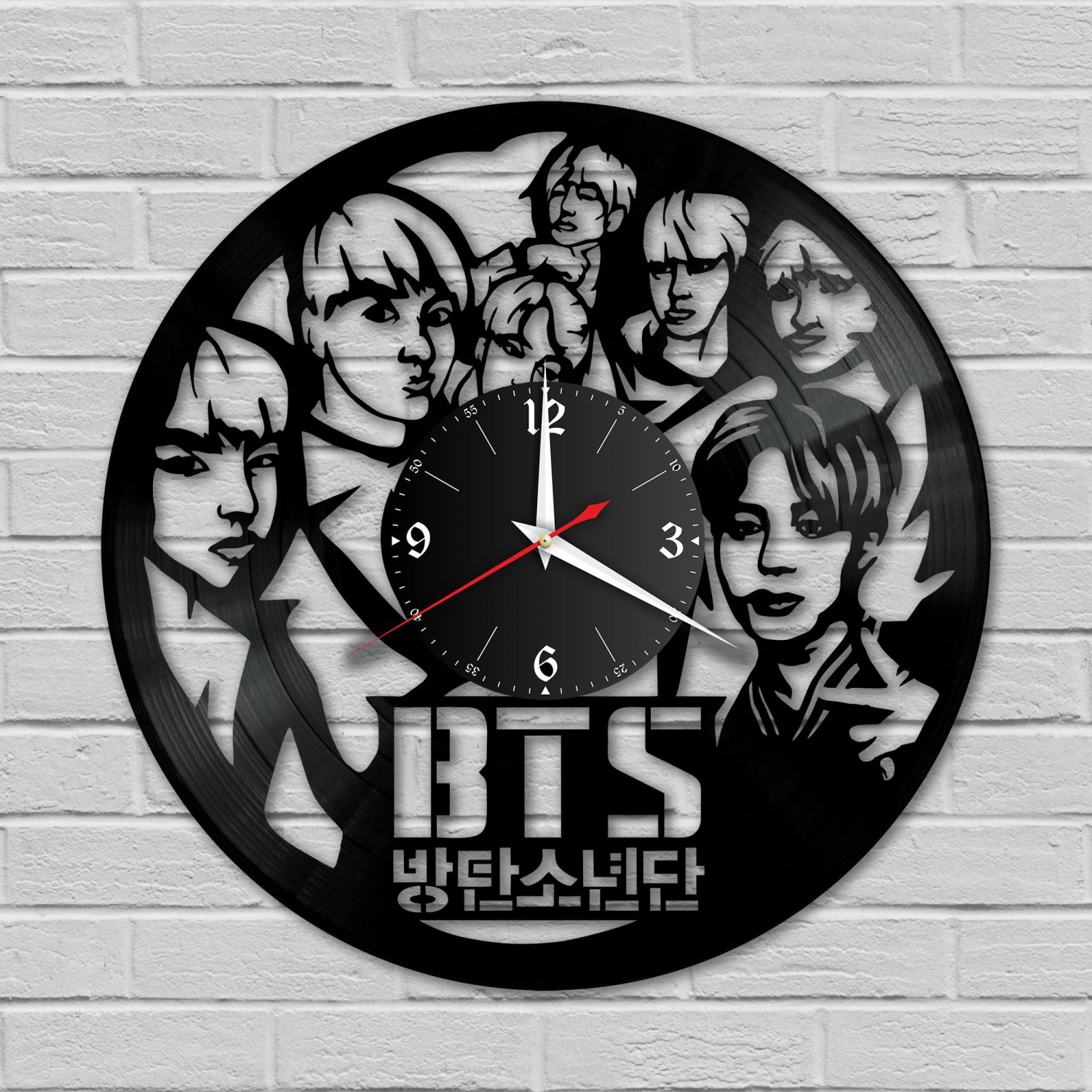 Часы настенные "группа BTS" из винила, №3 VC-10279
