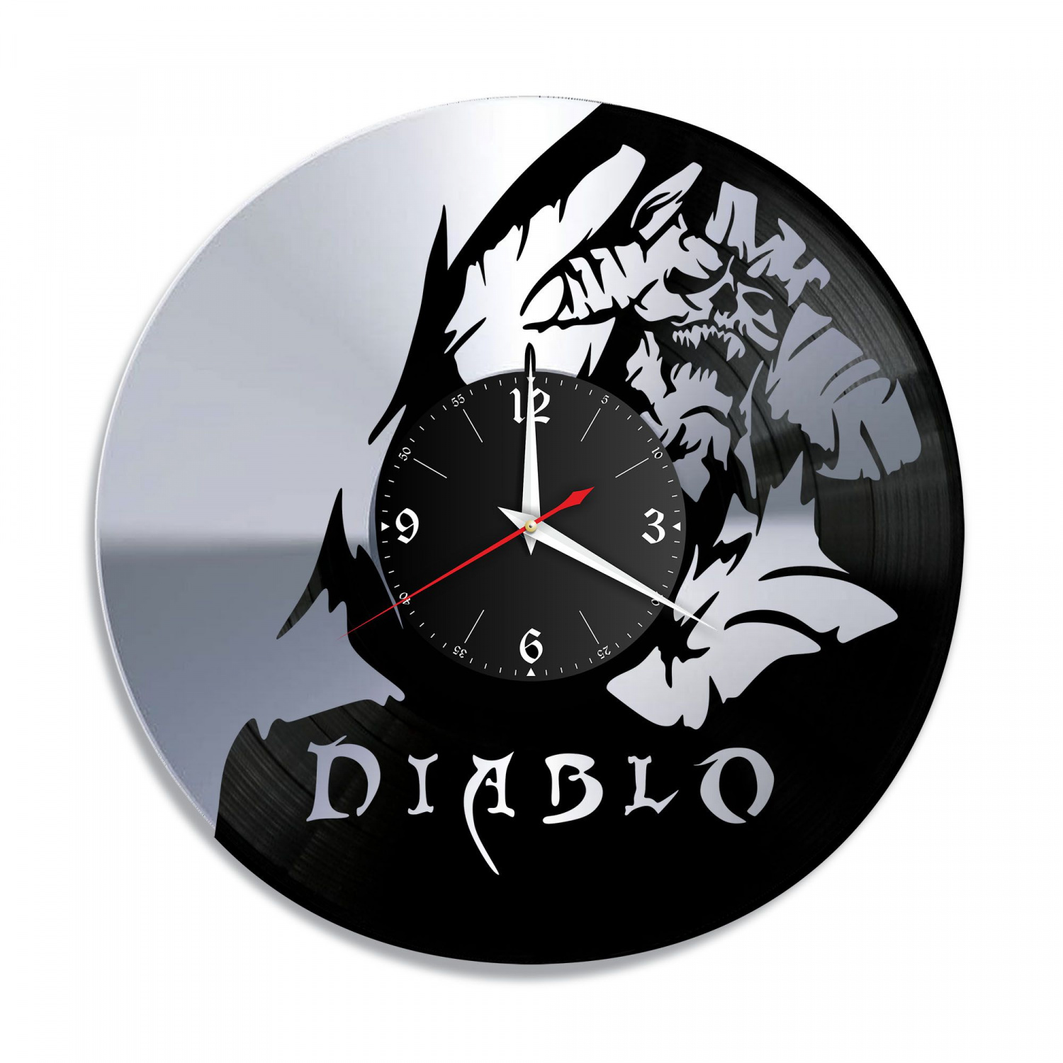 Часы настенные "Игра Diablo, серебро" из винила, №1 VC-10556-2