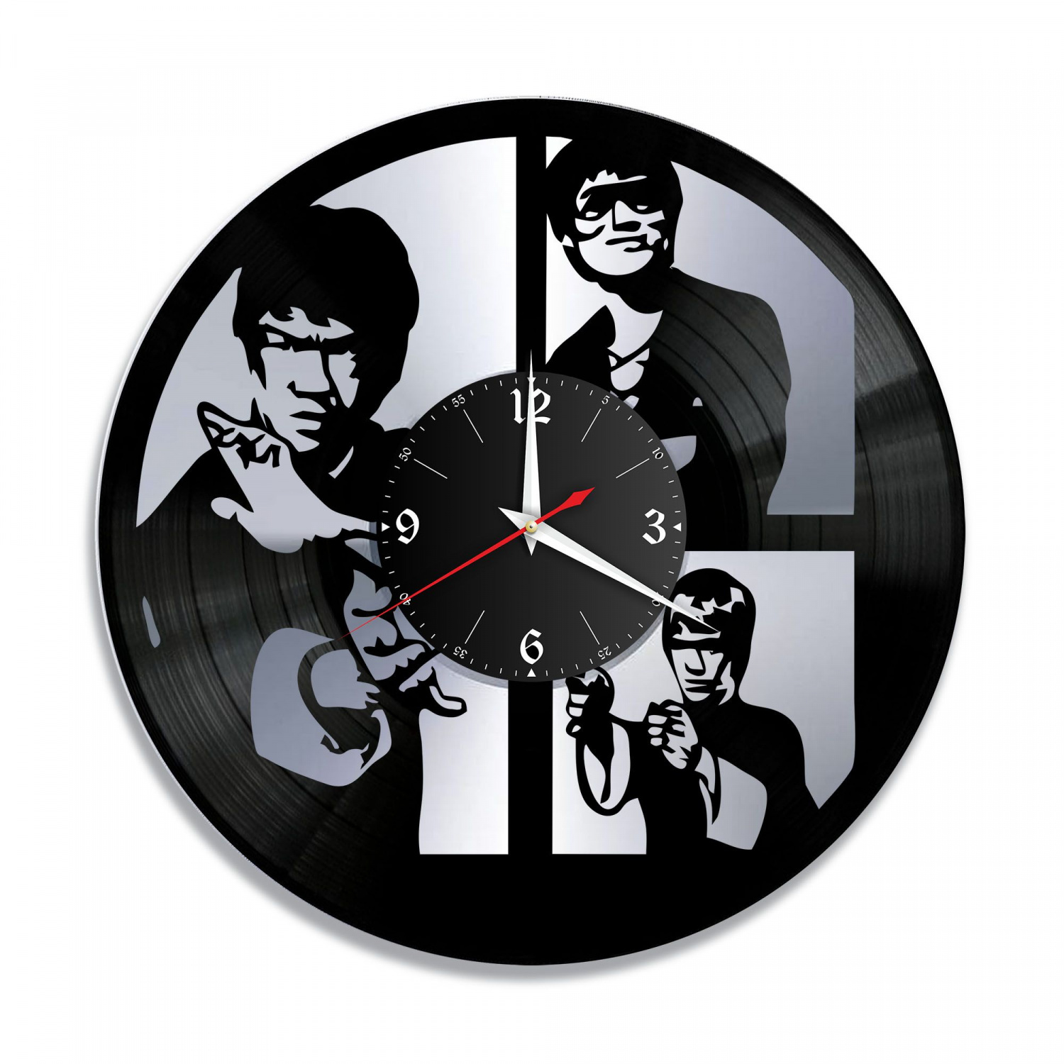 Часы настенные "Брюс Ли (Bruce Lee), серебро" из винила, №1 VC-10733-2