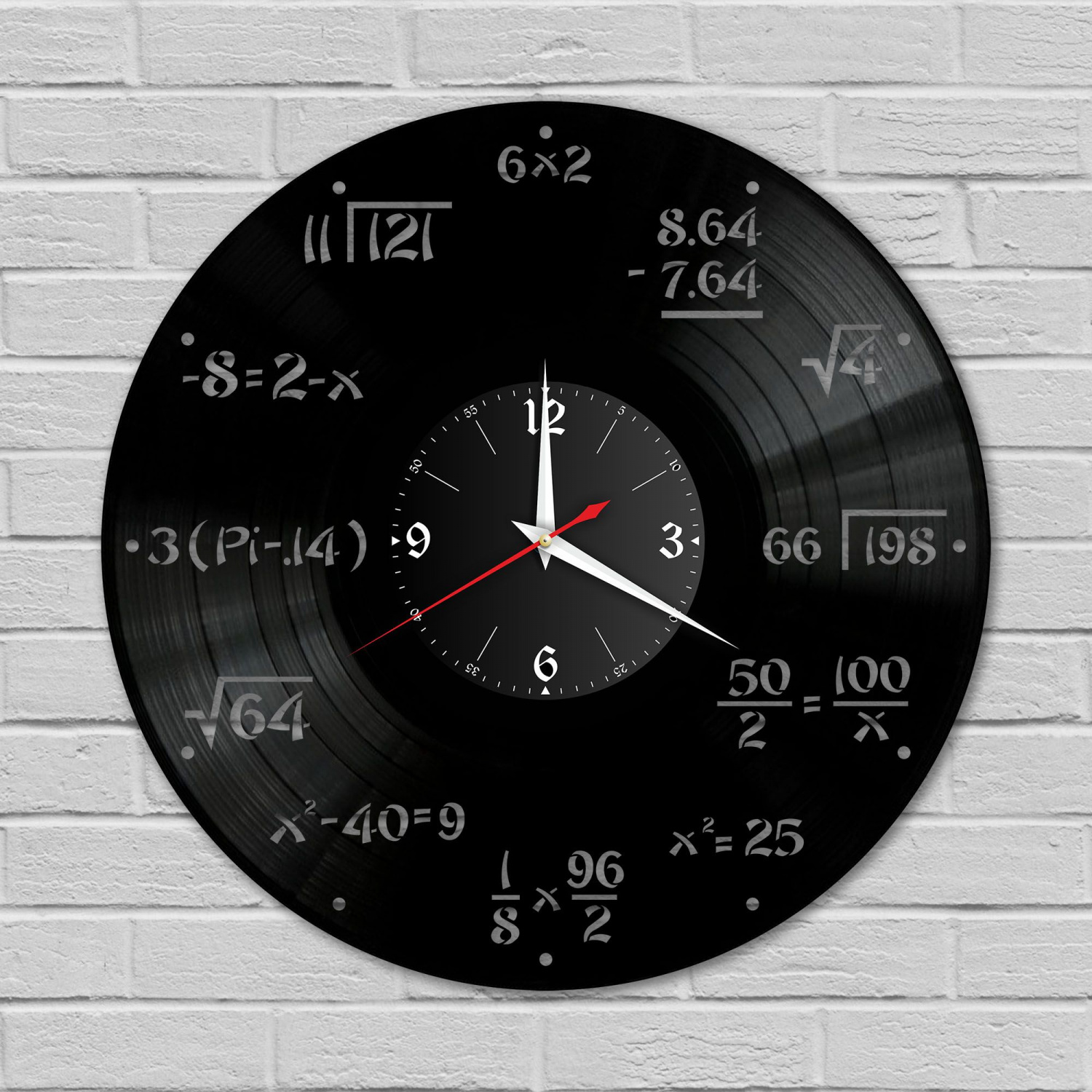 Часы настенные "Математика" из винила, №2 VC-10649