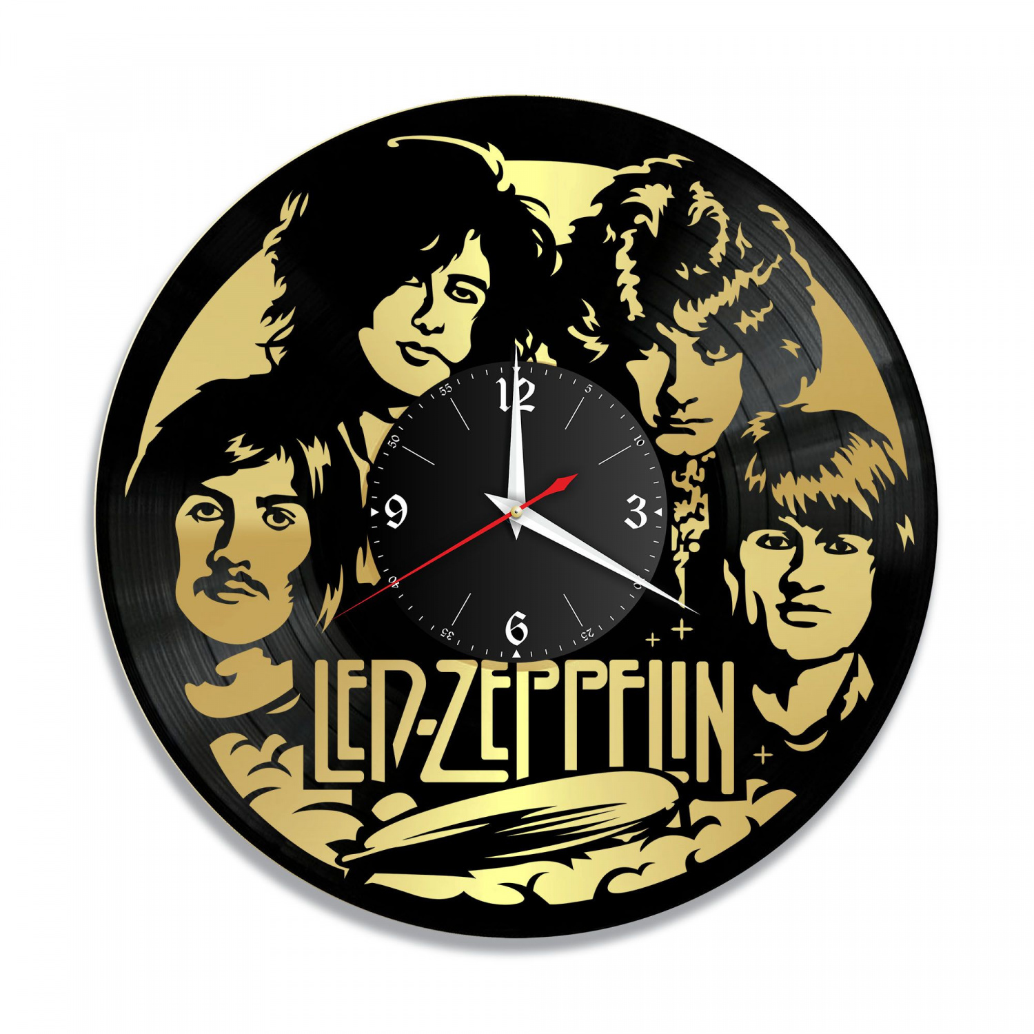 Часы настенные "группа Led Zeppelin, золото" из винила, №2 VC-10107-1