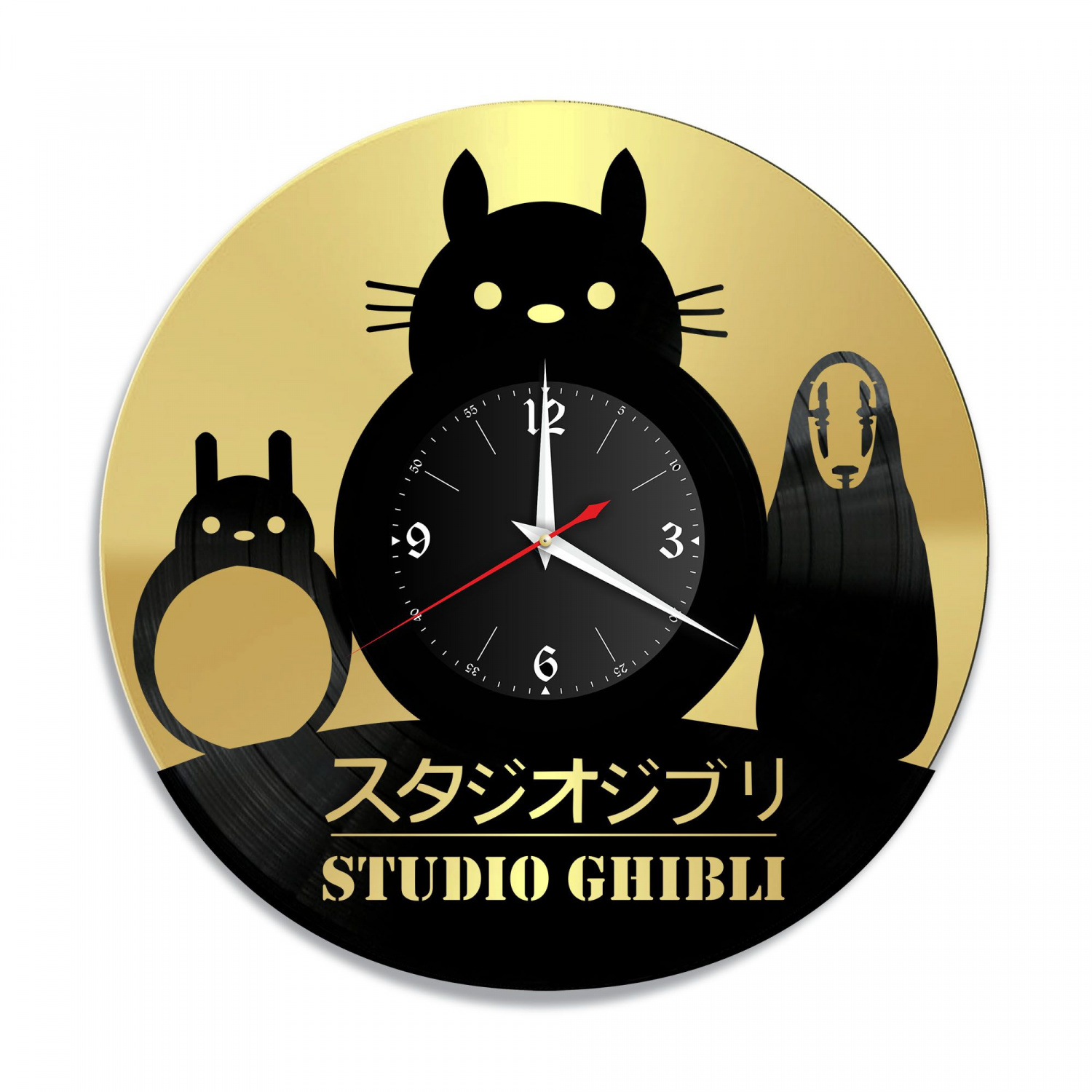 Часы настенные "Японская студия CHIBLI, золото" из винила, №1 VC-10345-1