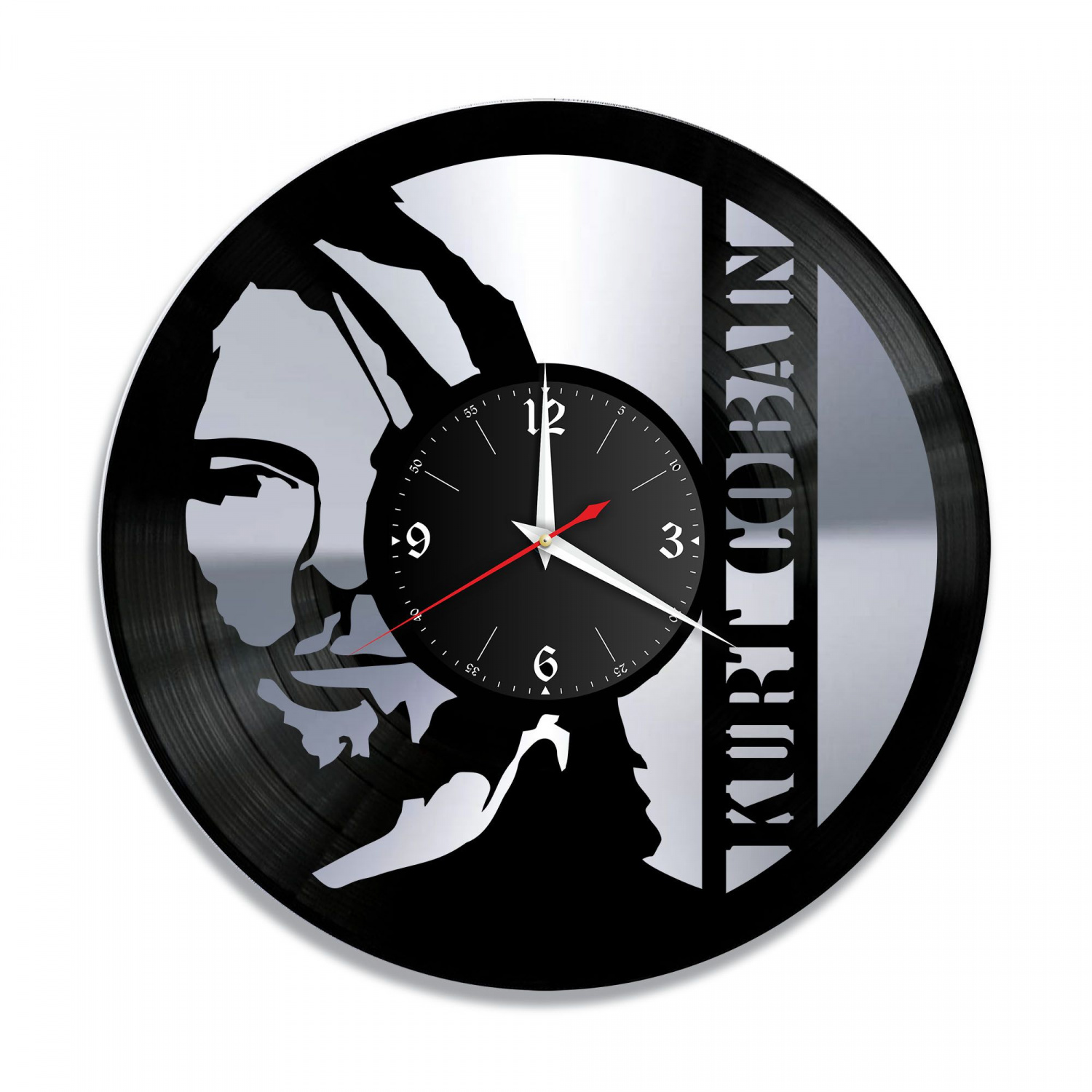 Часы настенные "группа Nirvana, серебро" из винила, №3 VC-10129-2