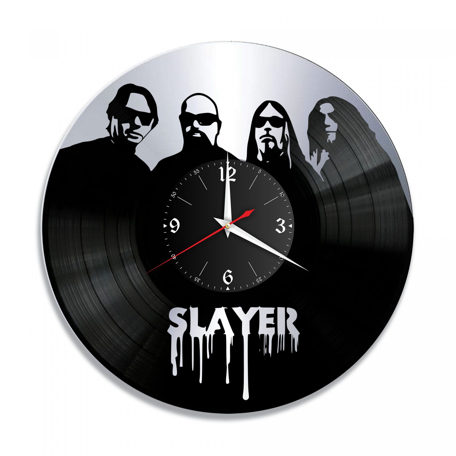 Часы настенные "группа Slayer, серебро" из винила, №1 VC-10161-2
