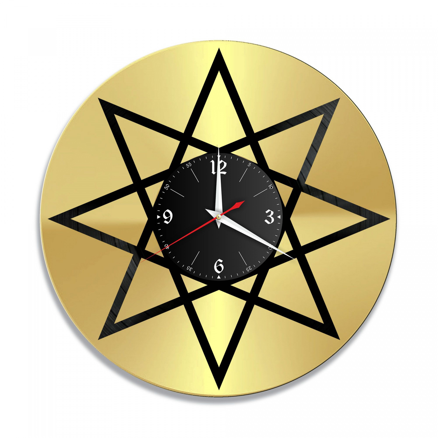 Часы настенные "Звезда, золото" из винила, №1 VC-12028-1
