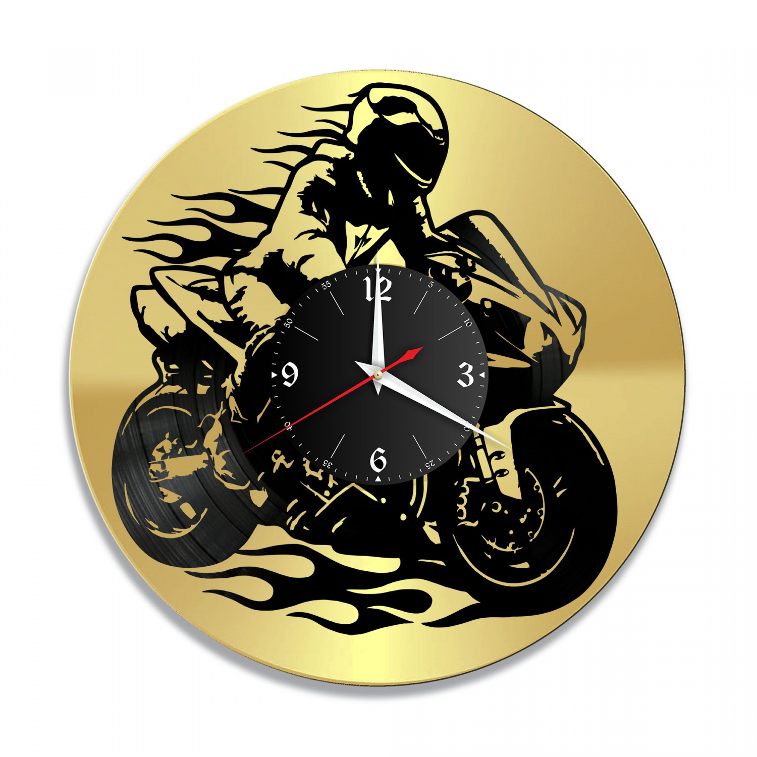 Часы настенные "Мото, золото" из винила, №9 VC-10453-1