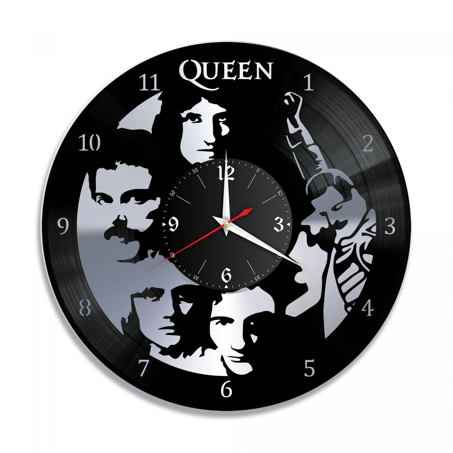 Часы настенные "группа Queen, серебро" из винила, №5 VC-10139-2