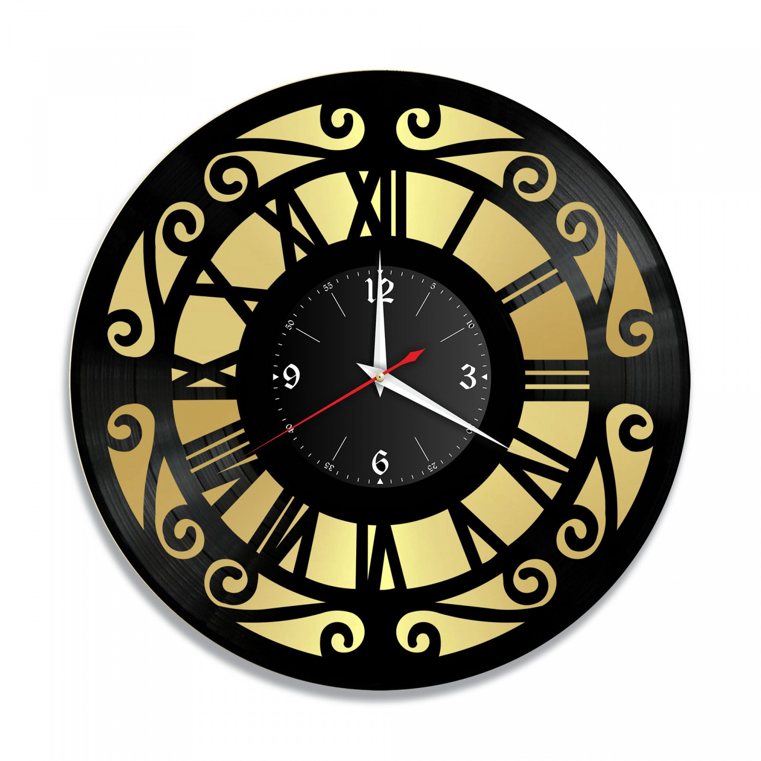Часы настенные "Цифры, золото" из винила, №9 VC-10778-1