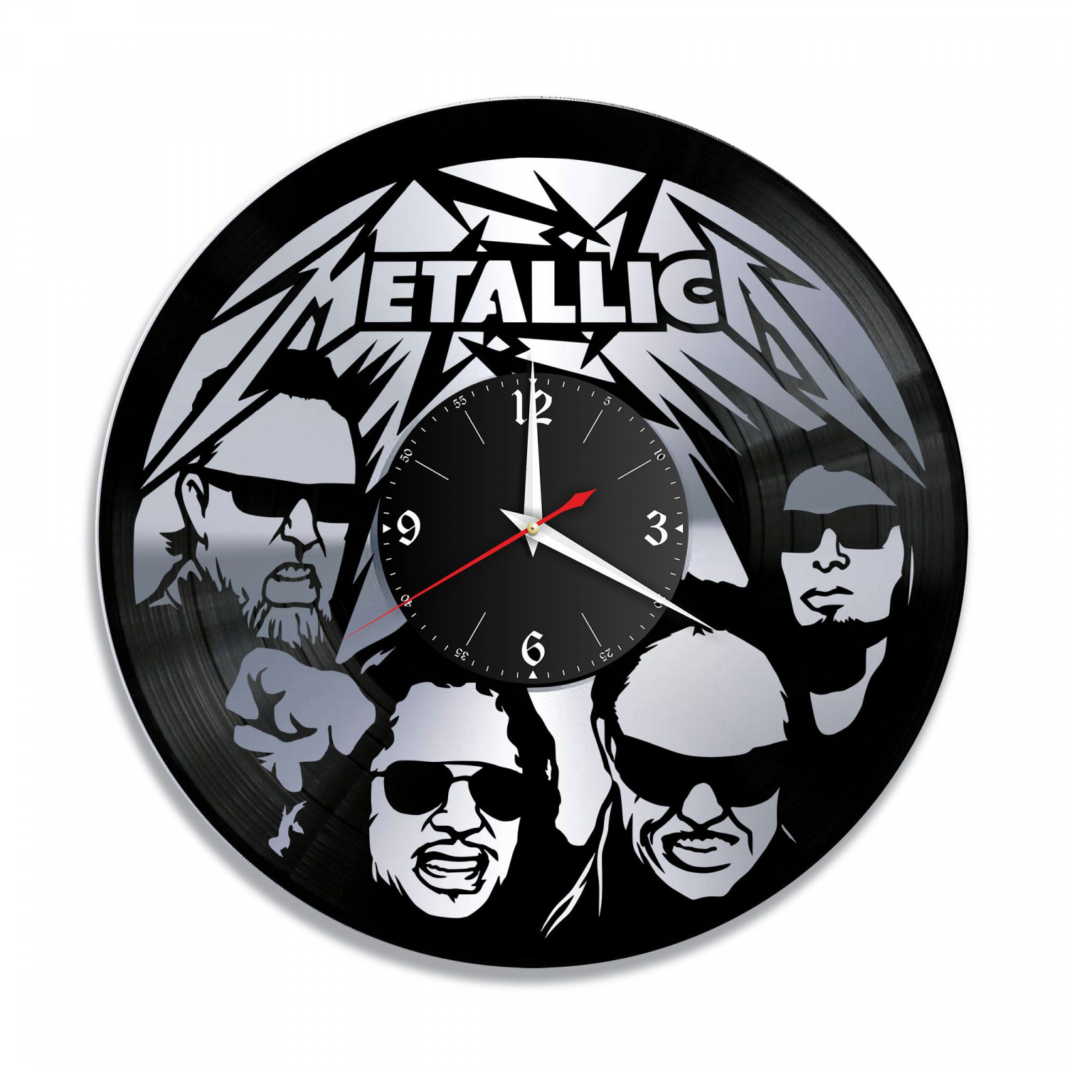 Часы настенные "группа Metallica, серебро" из винила, №1 VC-10117-2