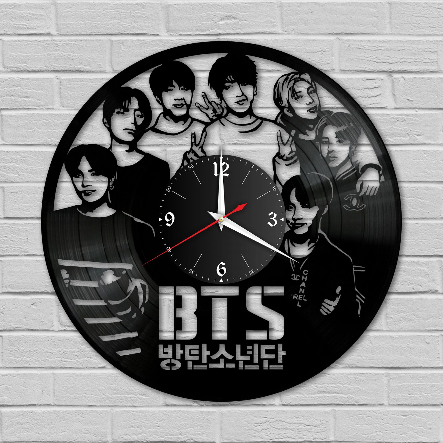 Часы настенные "группа BTS" из винила, №2 VC-10278