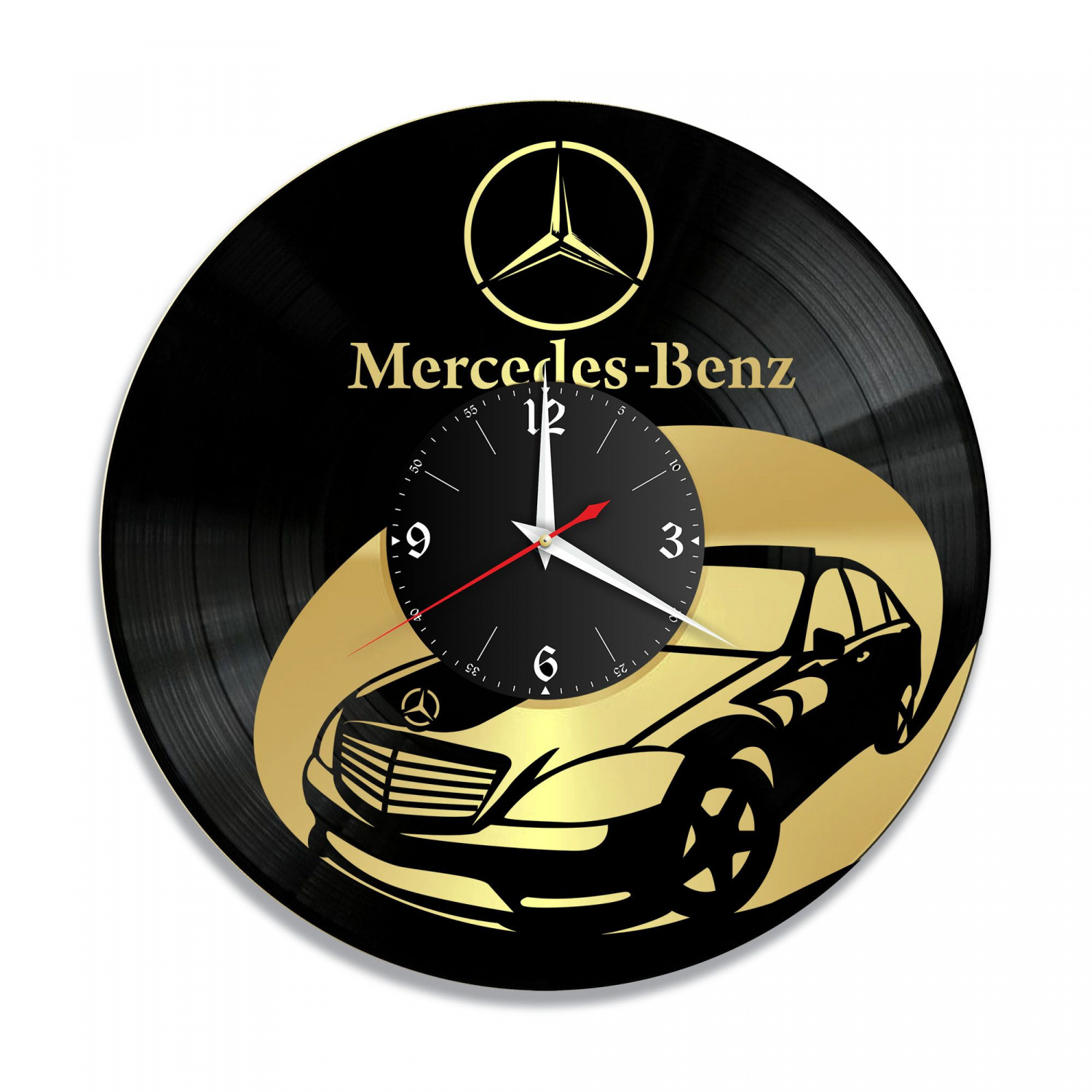 Часы настенные "Mercedes, золото" из винила, №4 VC-12008-1