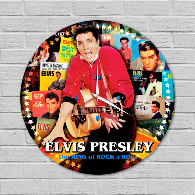 Часы настенные "Elvis Presley (Элвис Пресли)" из винила, №1, с принтом