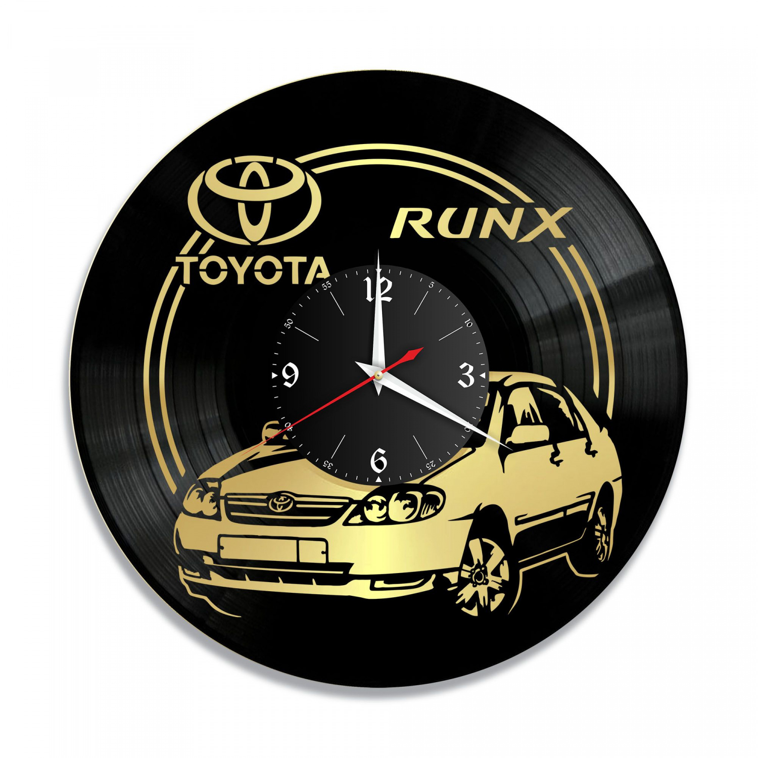 Часы настенные "Toyota RUNX, золото" из винила, №4 VC-10836-1