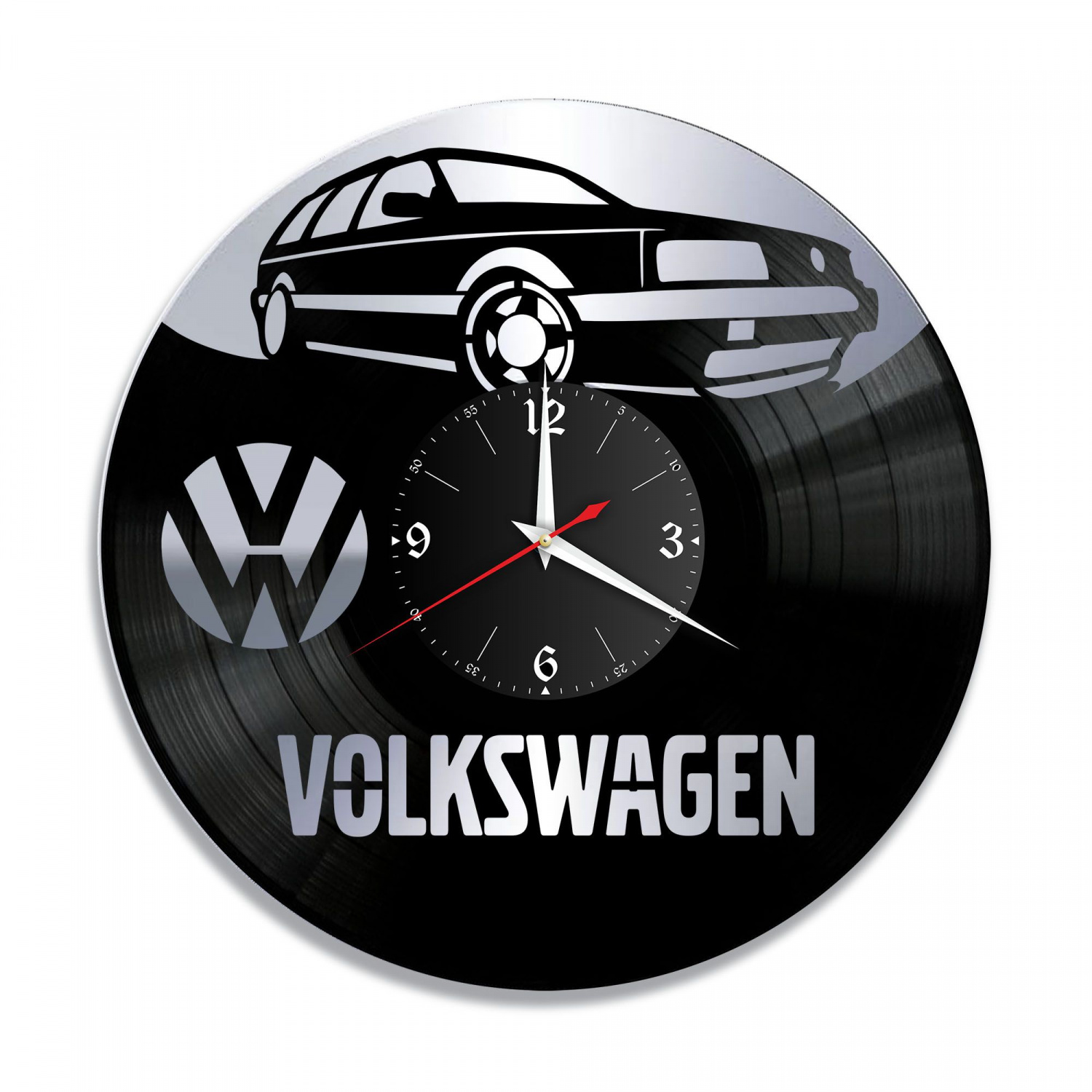 Часы настенные "Volkswagen, серебро" из винила, №2 VC-10432-2