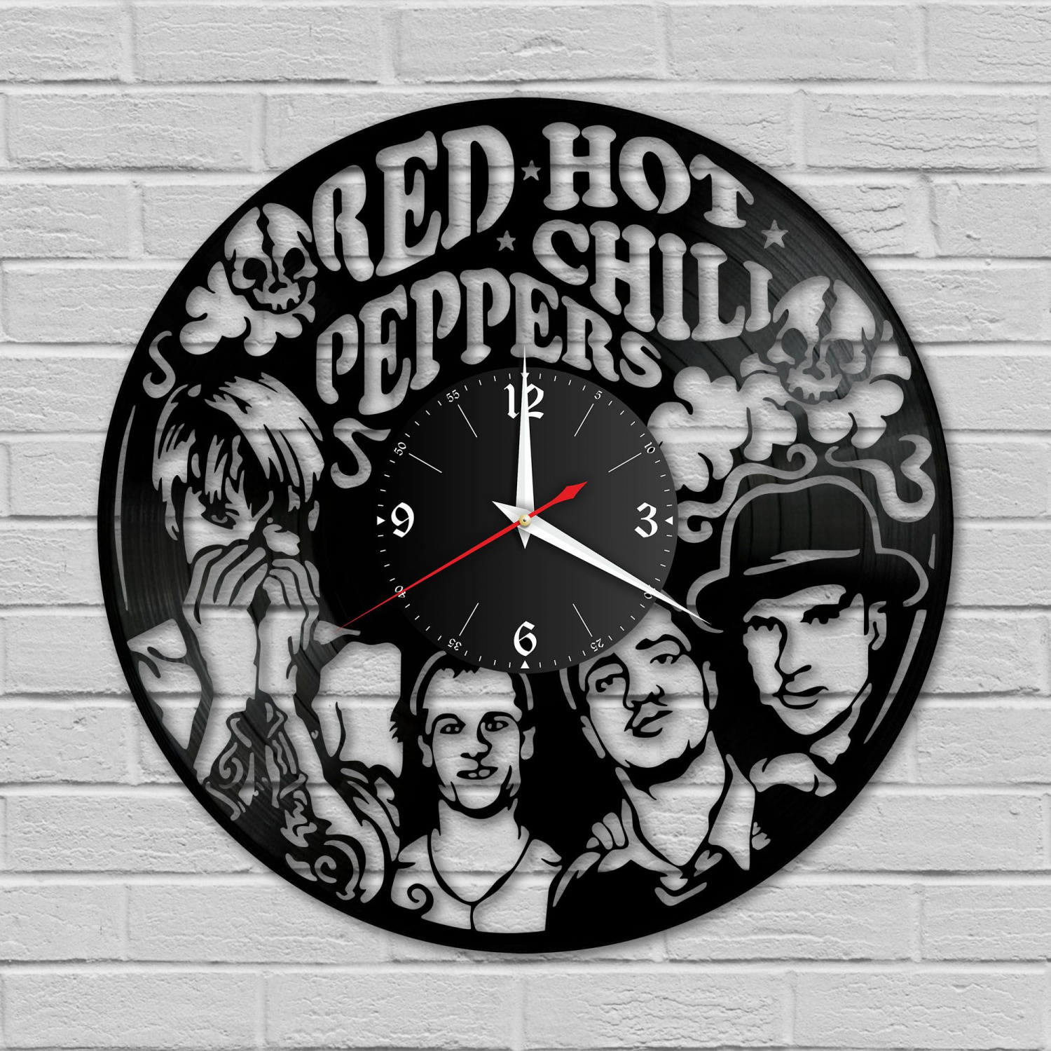 Часы настенные "группа Red Hot Chili Peppers" из винила, №1 VC-10149