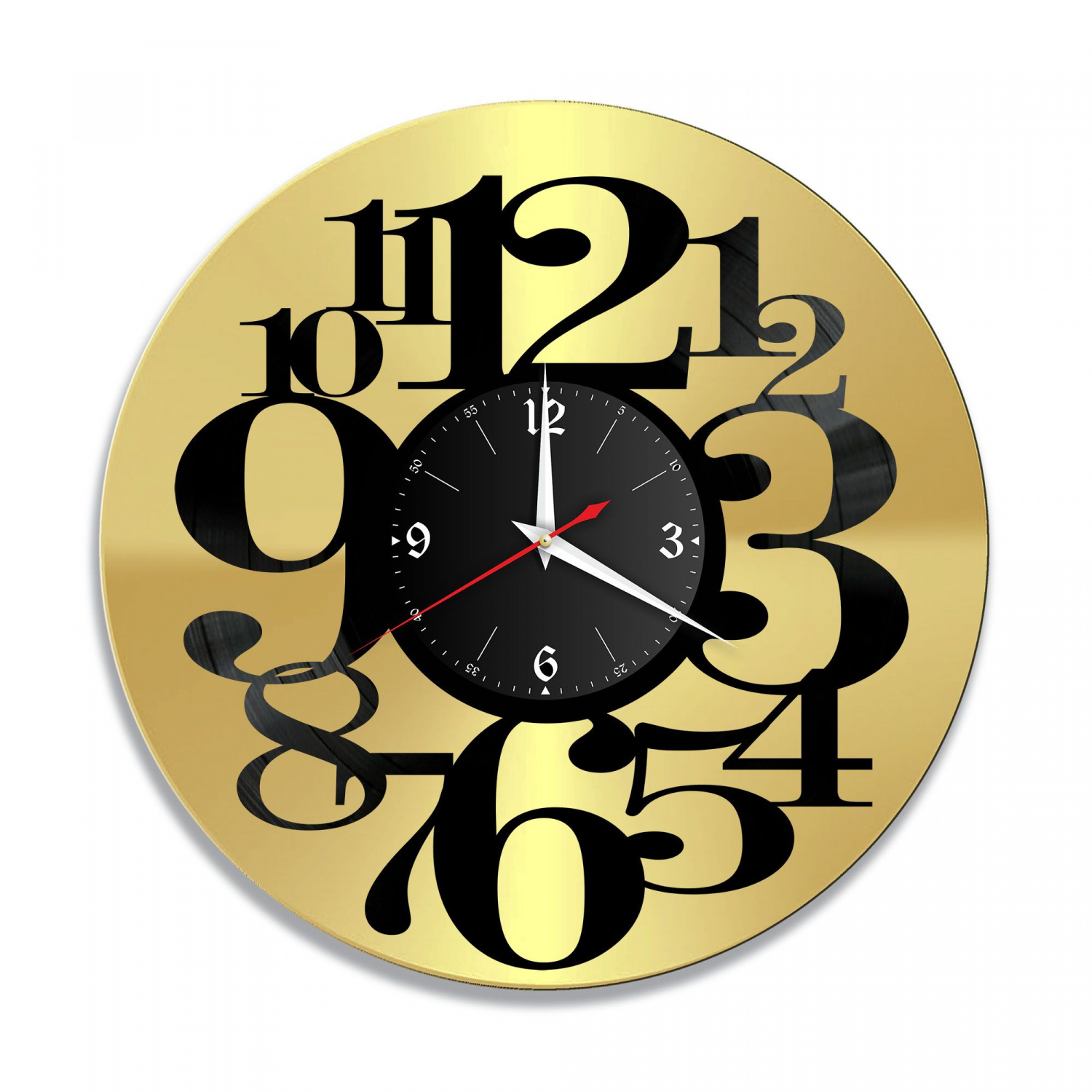 Часы настенные "Цифры, золото" из винила, №2 VC-10771-1