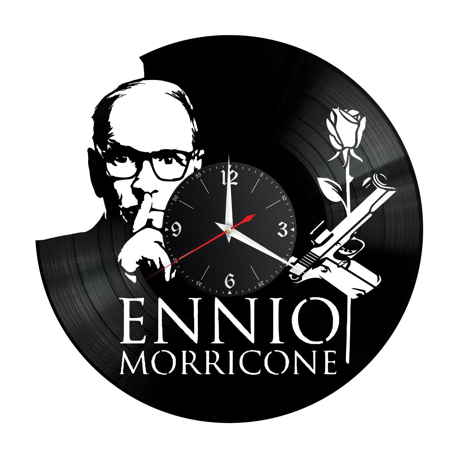 Часы настенные "Эннио Морриконе (Ennio Morricone)" из винила, №1 VC-12244