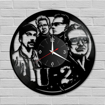 Часы настенные "группа U2" из винила, №1