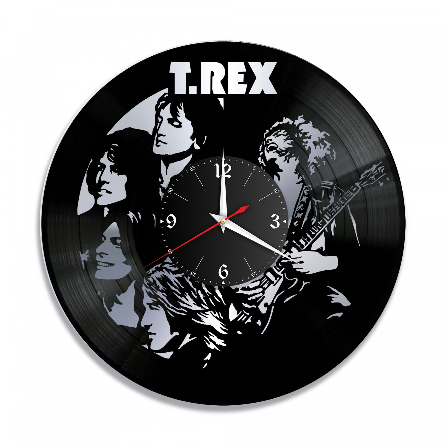 Часы настенные "группа T.Rex, серебро" из винила, №1 VC-10834-2