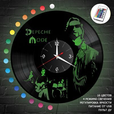 Часы с подсветкой "группа Depeche Mode" из винила, №3