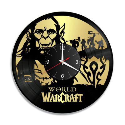 Часы настенные "Warcraft, золото" из винила, №2