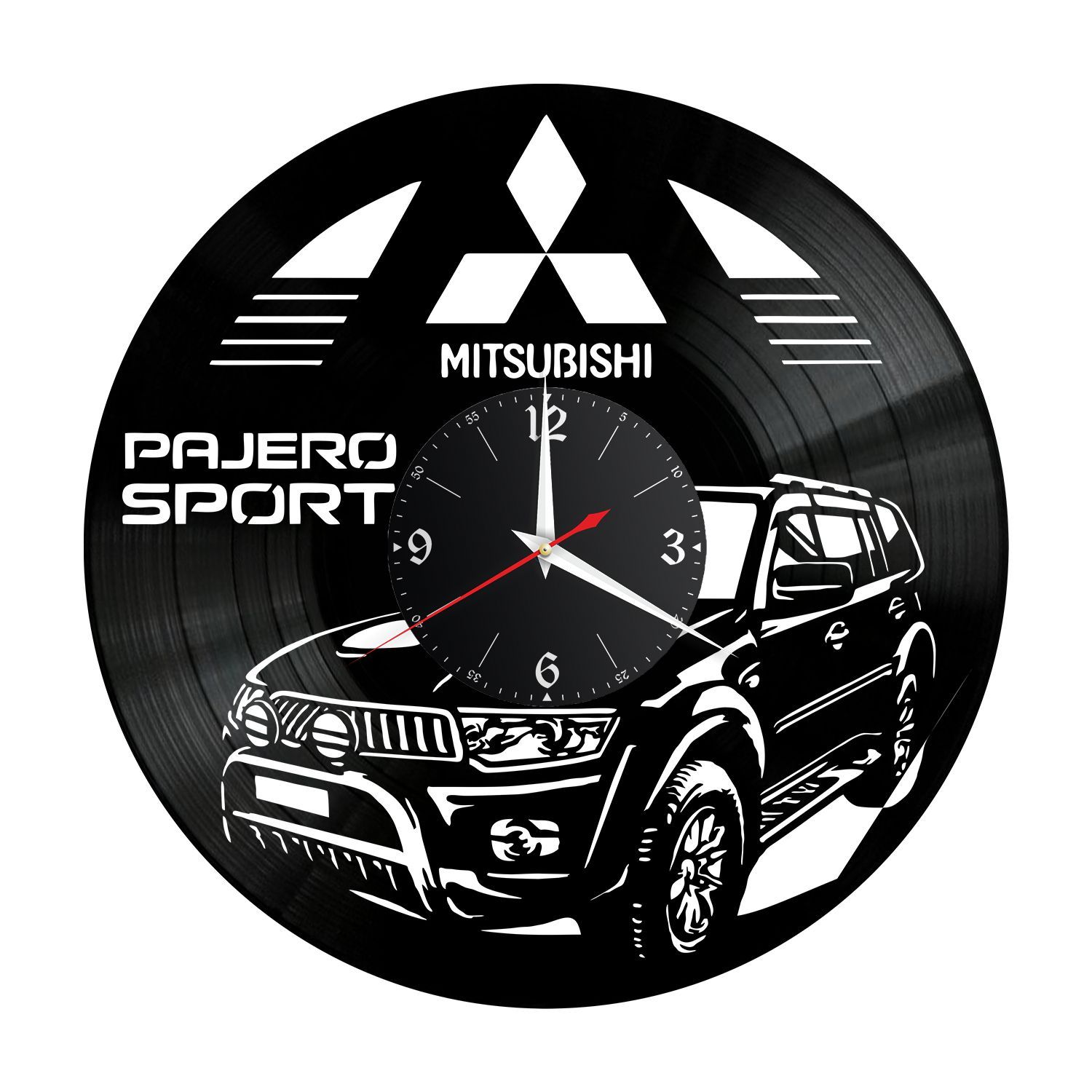 Часы настенные "Mitsubishi Pajero Sport" из винила, №2 VC-12251