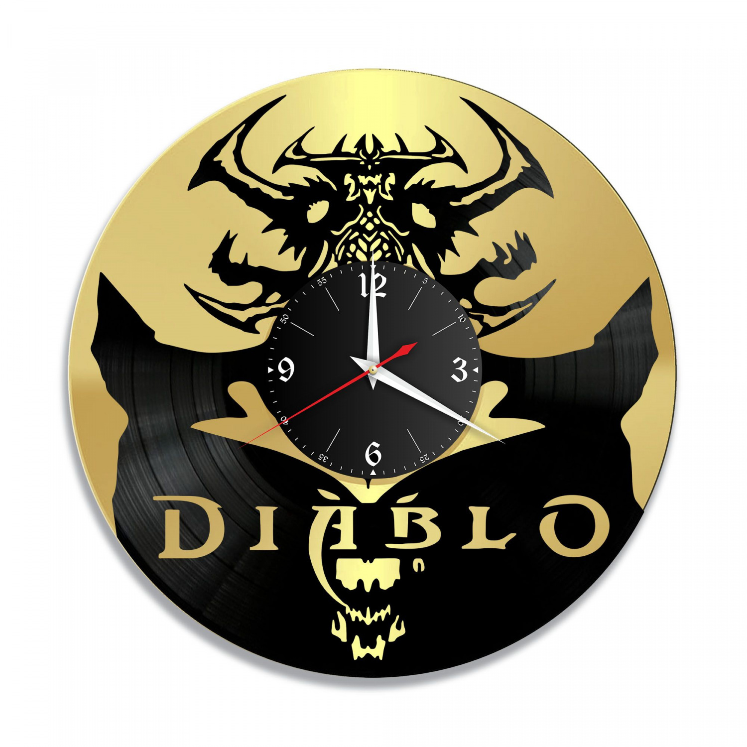 Часы настенные "Игра Diablo, золото" из винила, №2 VC-11046-1