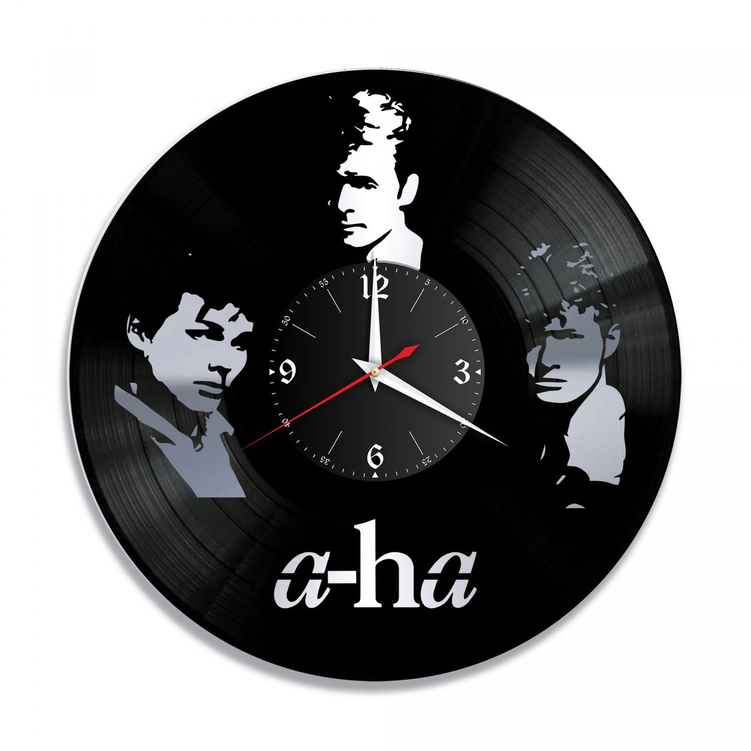 Часы настенные "группа A-Ha, серебро" из винила, №1 VC-10219-2