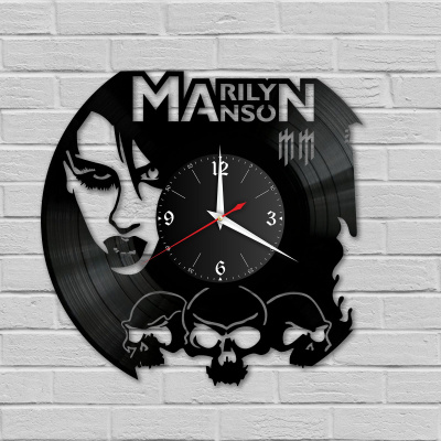 Часы настенные "группа Marilyn Manson" из винила, №1