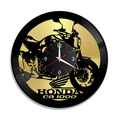 Часы настенные "Мото (Honda CB1000), золото" из винила, №12