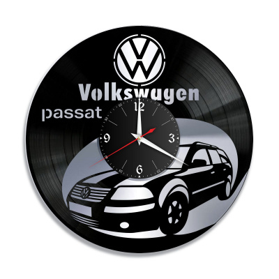 Часы настенные "Volkswagen Passat, серебро" из винила, №4