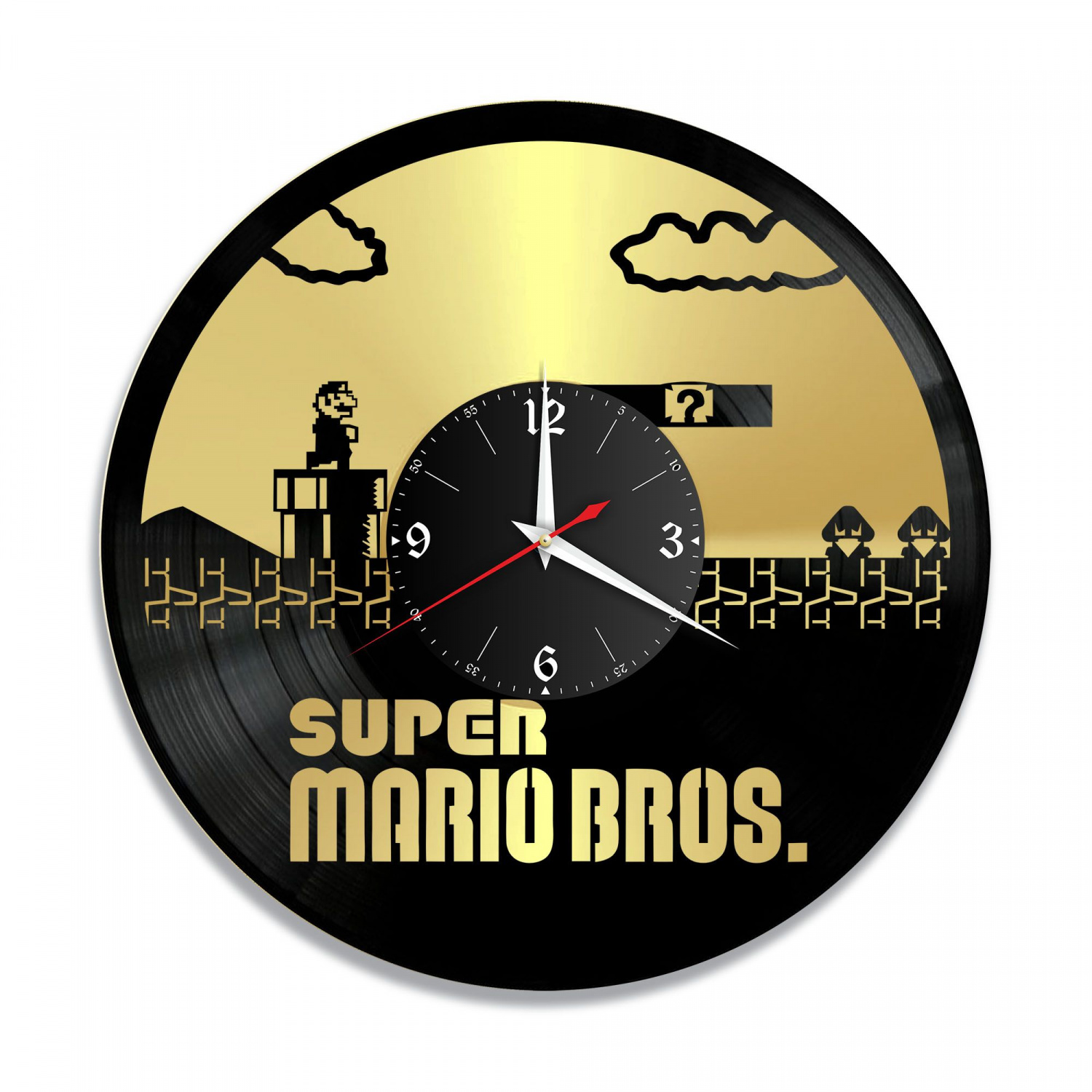 Часы настенные "Супер Марио, золото" из винила, №1 VC-10571-1