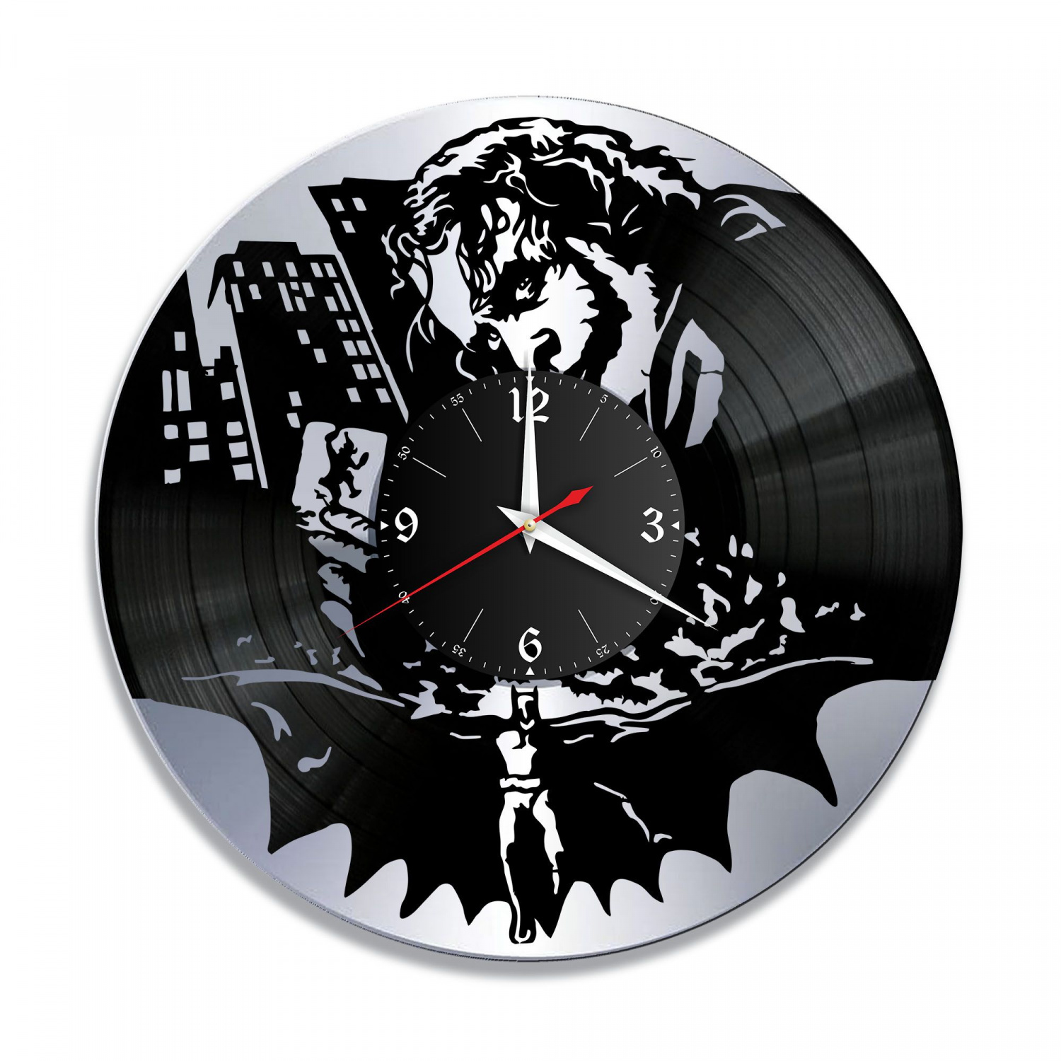 Часы настенные "Джокер, серебро" из винила, №2 VC-10320-2