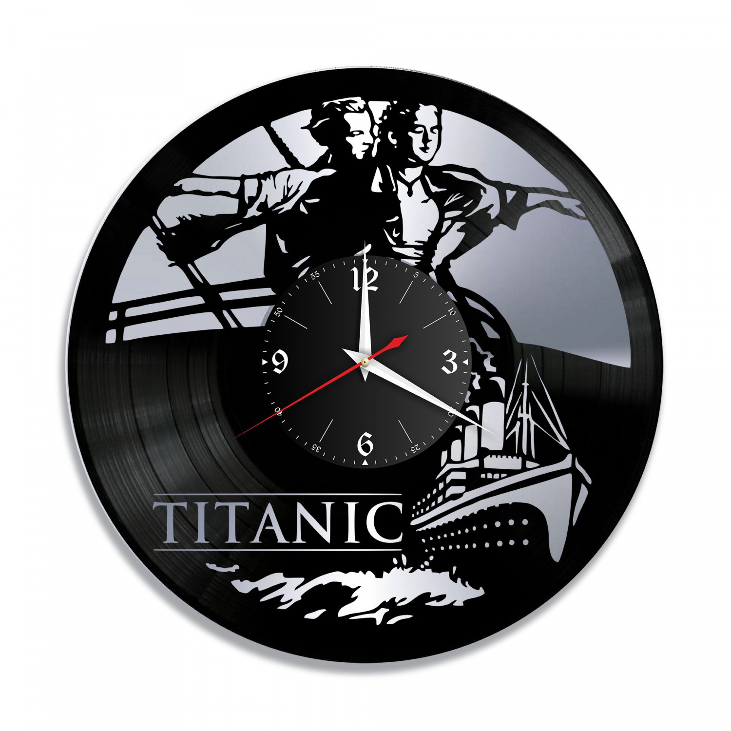Часы настенные "Титаник, серебро" из винила, №2 VC-10376-2