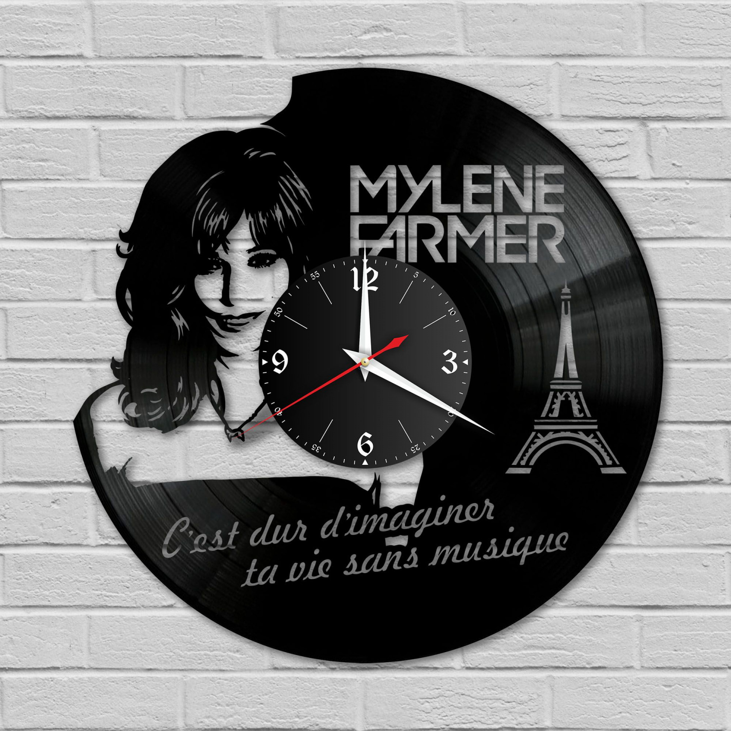 Часы настенные "Mylene Farmer (Милен Фармер)" из винила, №5 VC-10991