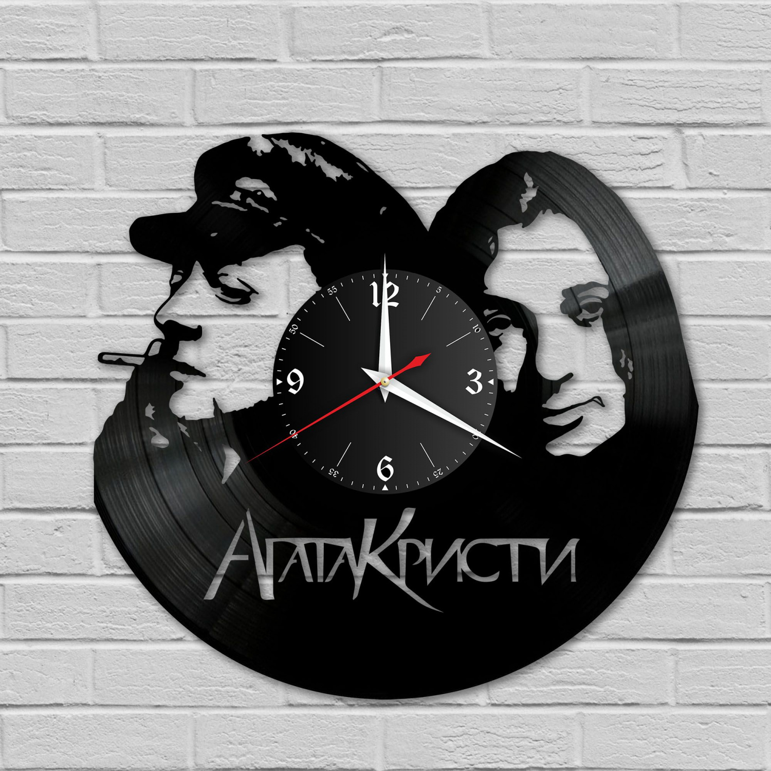 Часы настенные "группа Агата Кристи" из винила, №1 VC-10008
