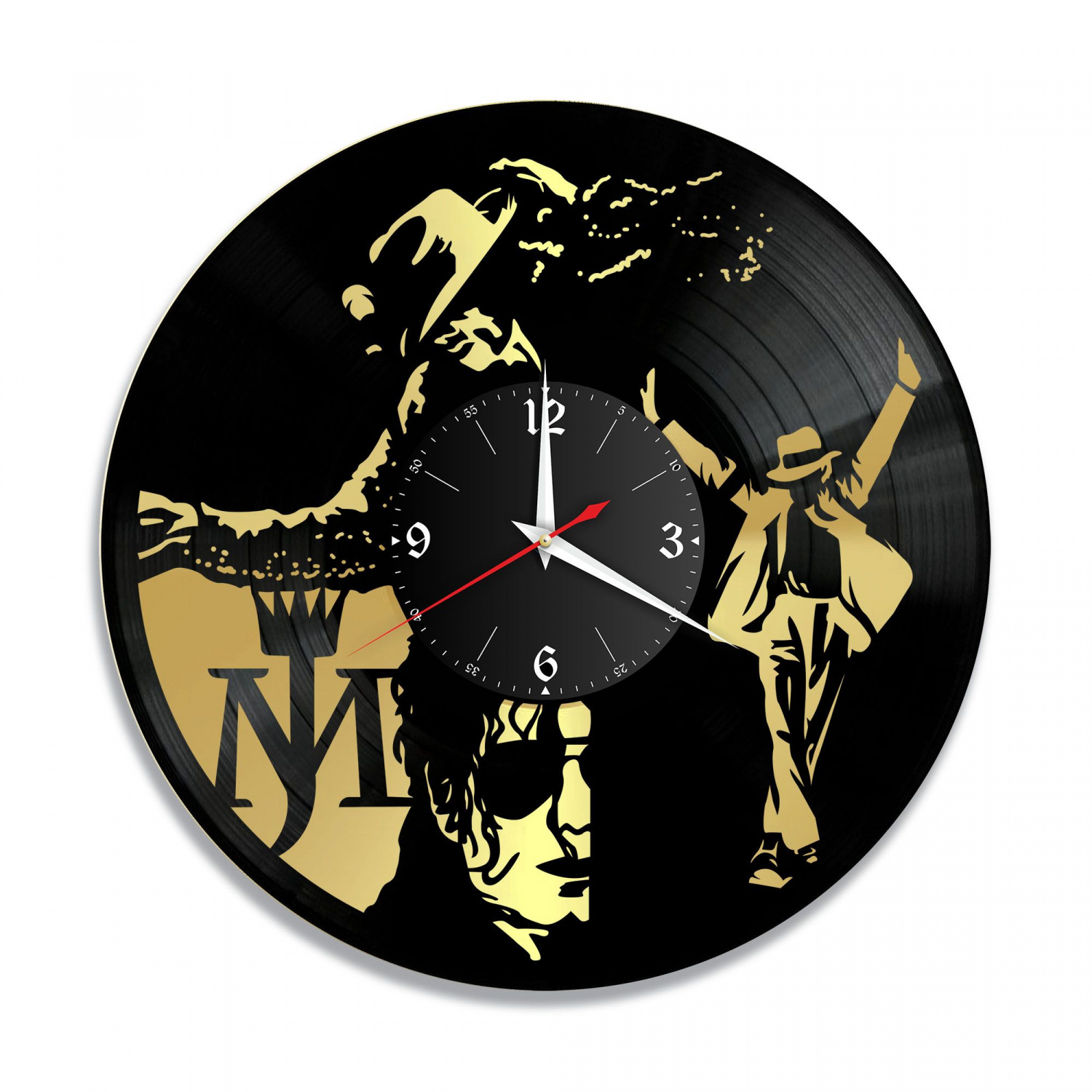 Часы настенные "Майкл Джексон, золото" из винила, №8 VC-10241-1