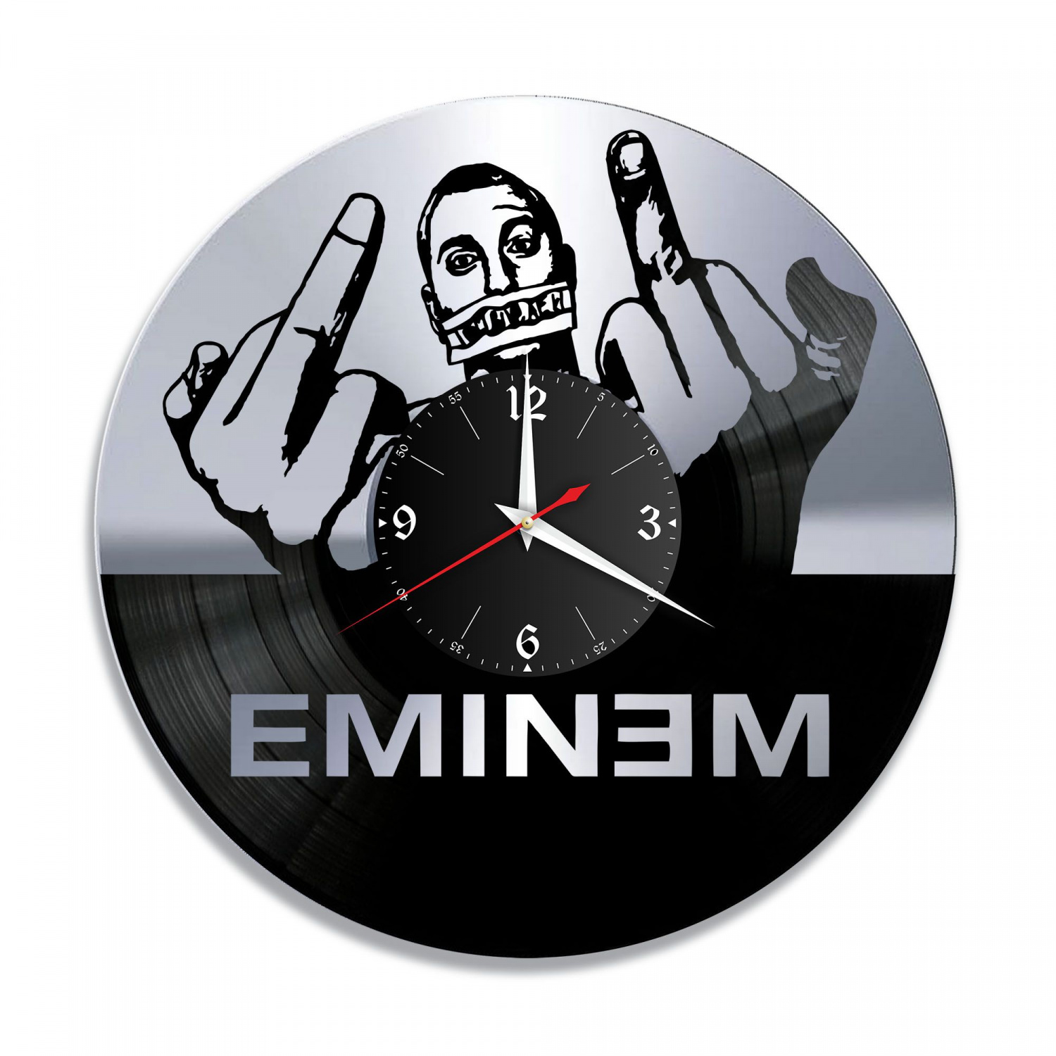 Часы настенные "Eminem, серебро" из винила, №1 VC-10281-2