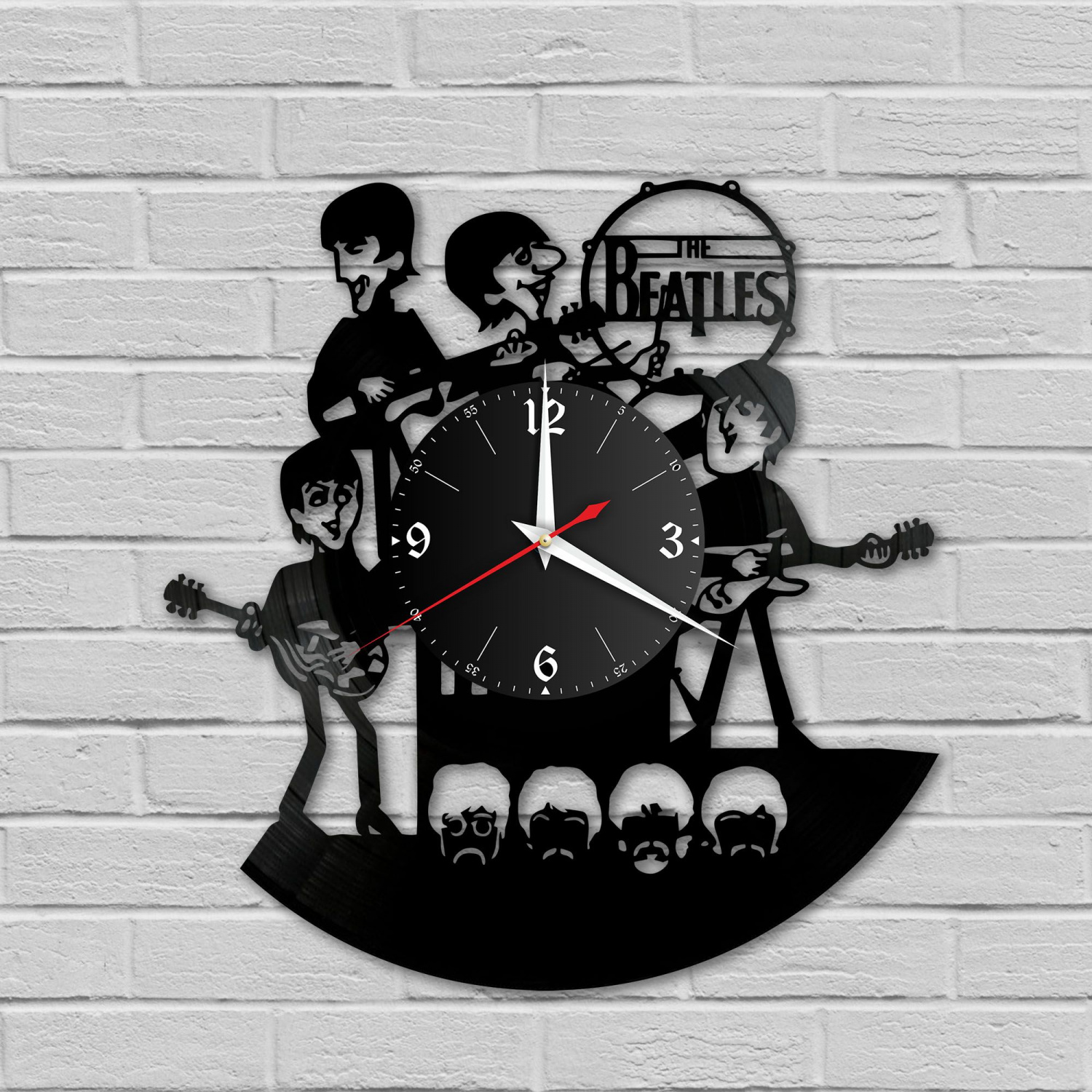 Часы настенные "группа Битлз (The Beatles)" из винила, №11 VC-10850