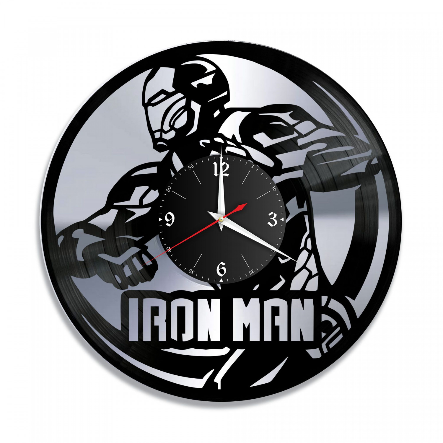 Часы настенные "группа Iron Man, серебро" из винила, №3 VC-10310-2