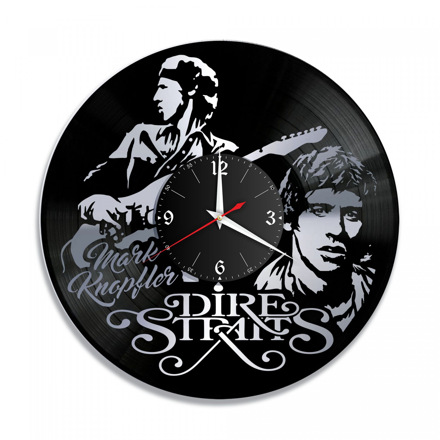 Часы настенные "группа Dire Straits, серебро" из винила, №1 VC-10811-2
