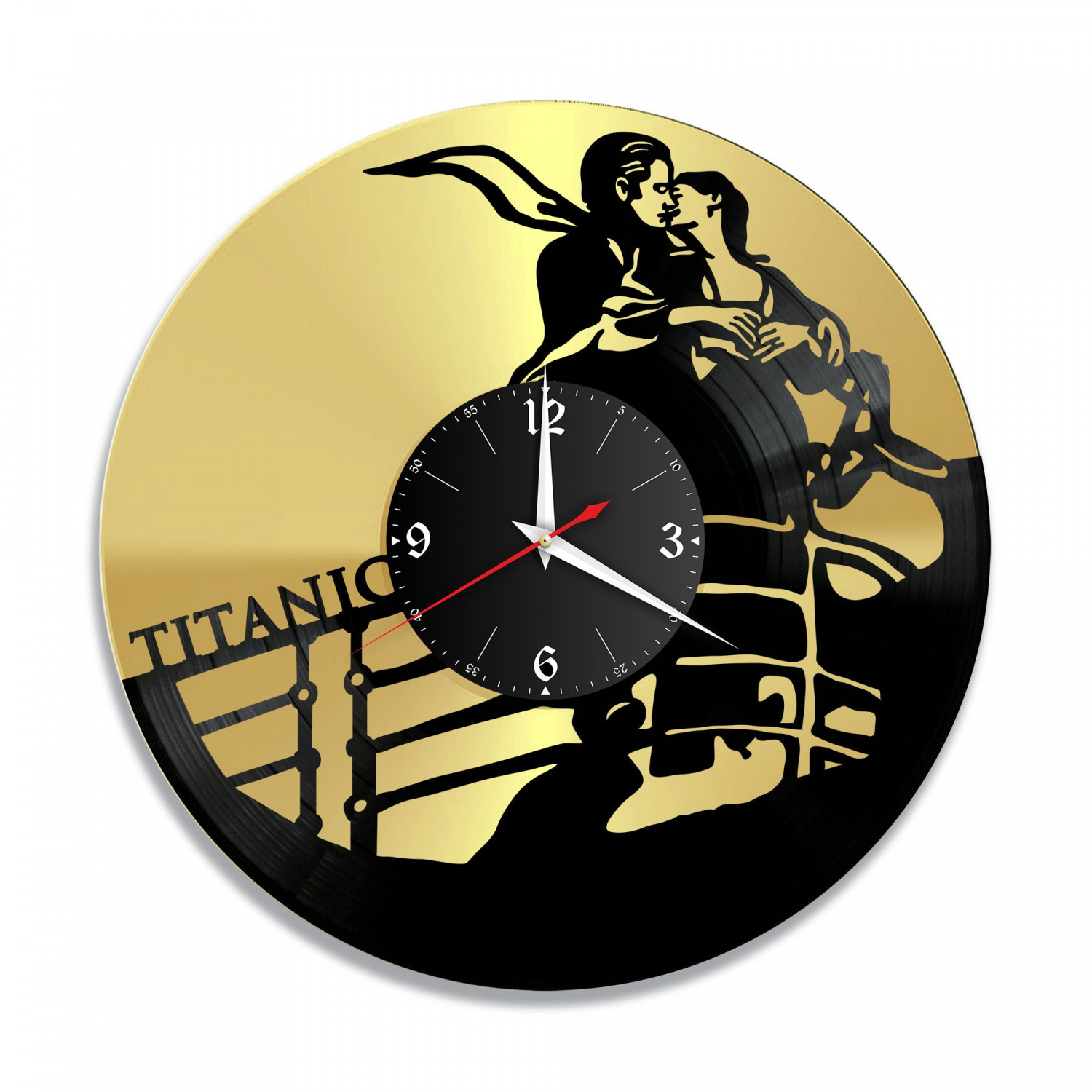 Часы настенные "Титаник, золото" из винила, №1 VC-10375-1