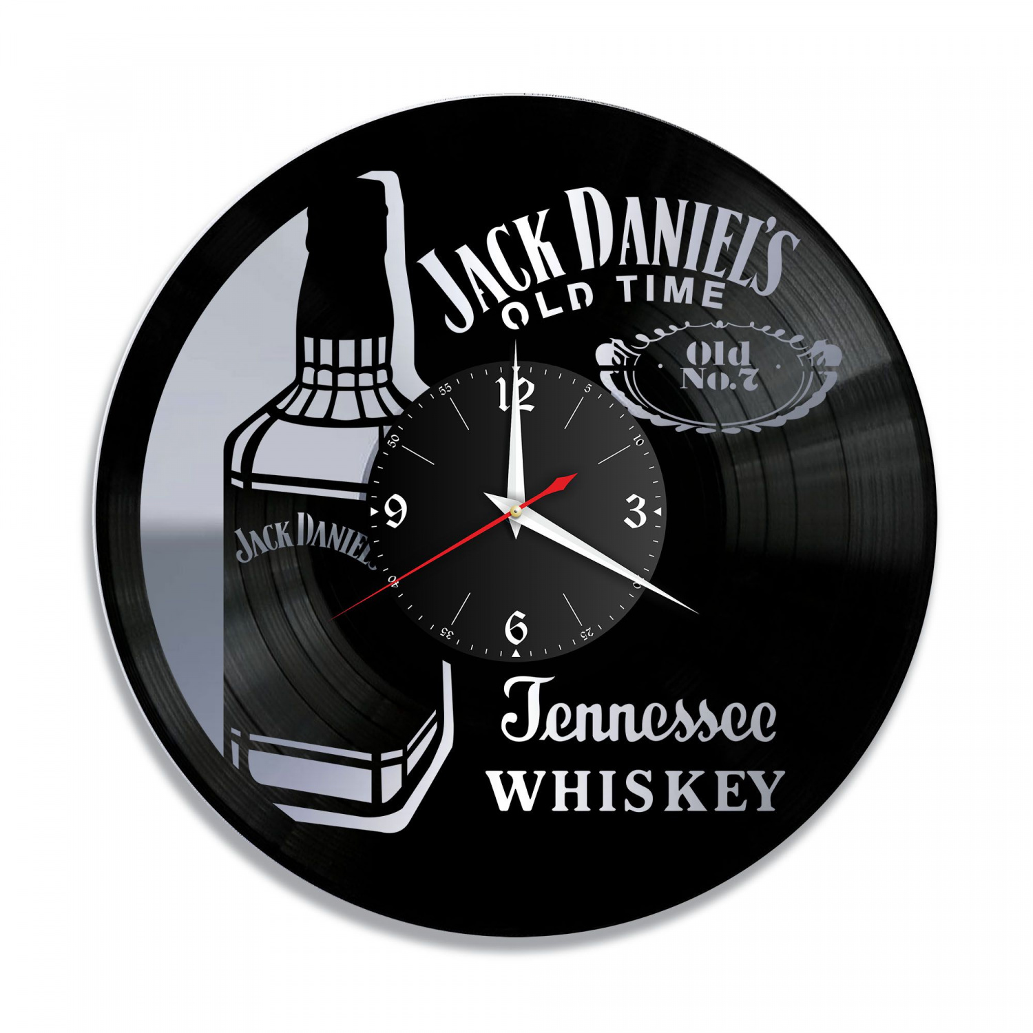 Часы настенные "Jack Daniels, серебро" из винила, №1 VC-10602-2