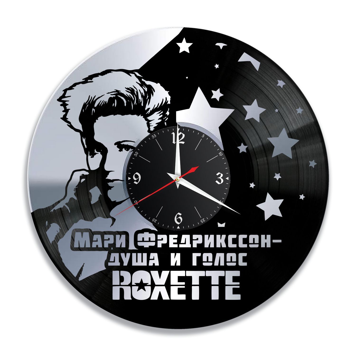 Часы настенные "Мари Фредрикссон (Roxette), серебро" из винила, №1 VC-12229-2