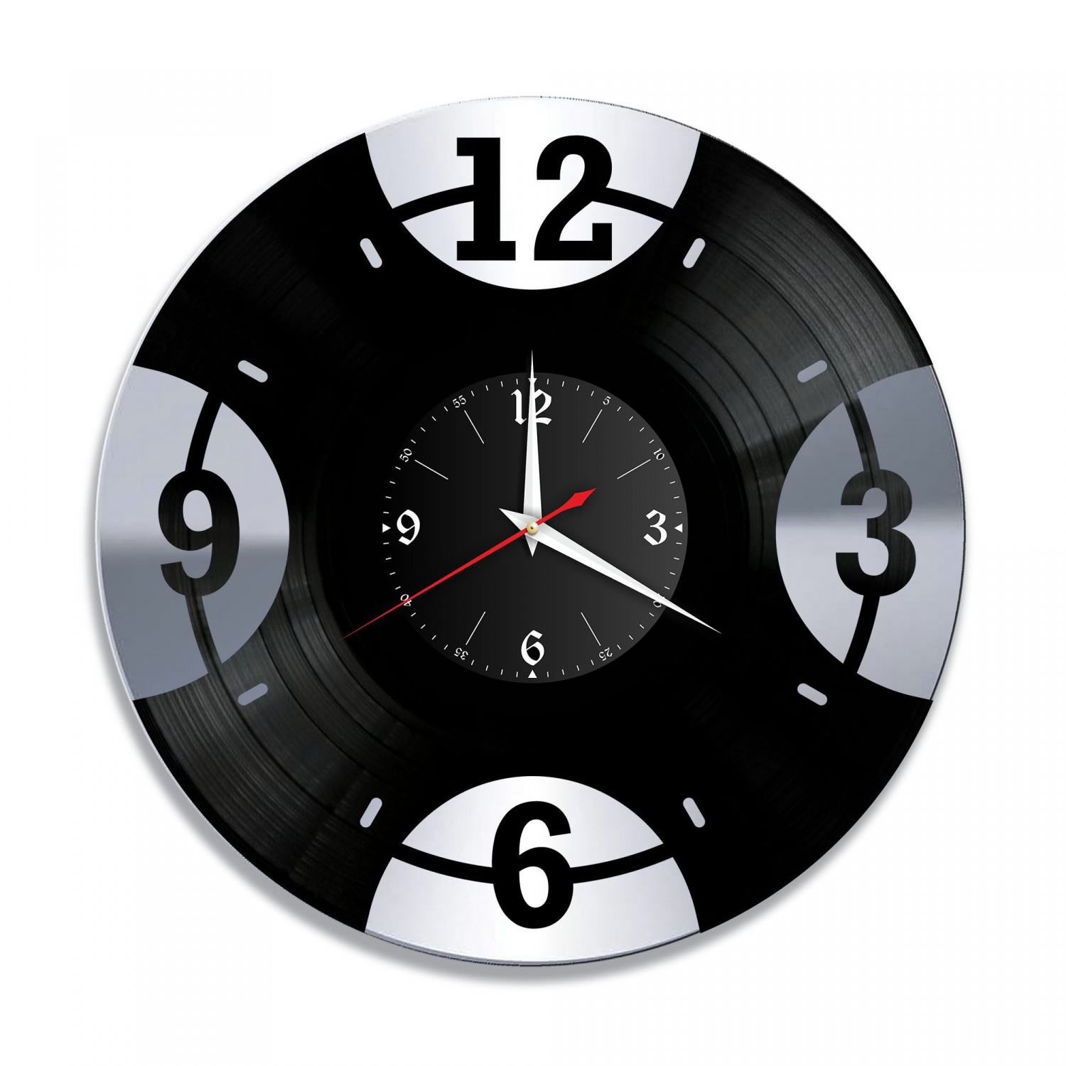Часы настенные "Цифры, серебро" из винила, №18 VC-10959-2