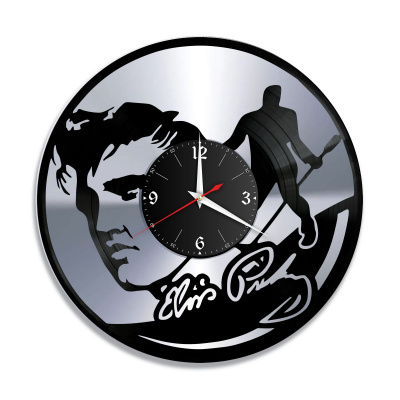 Часы настенные "Элвис Пресли (Elvis Presley), серебро" из винила, №3
