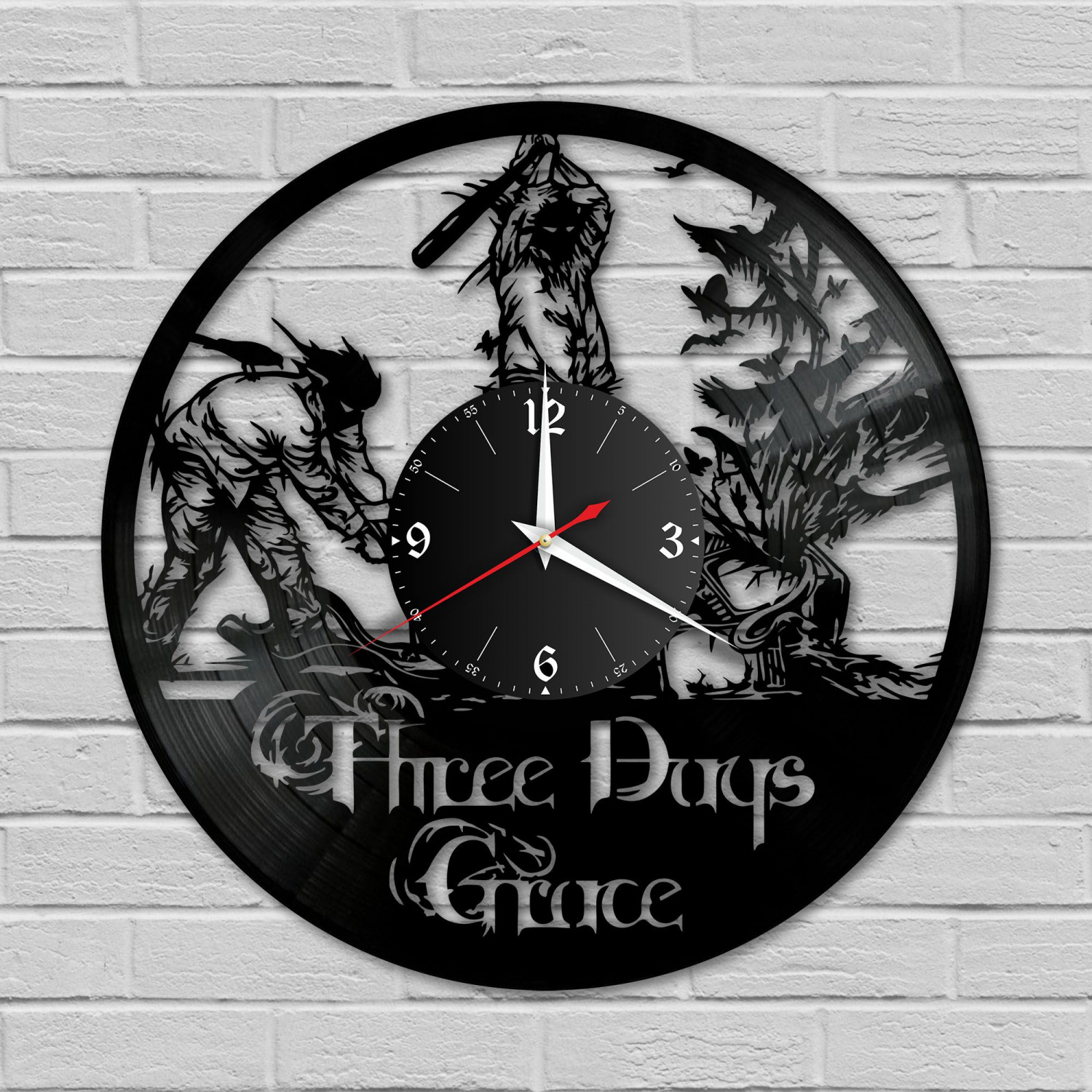 Часы настенные "группа Three Days Grace" из винила, №1 VC-10835