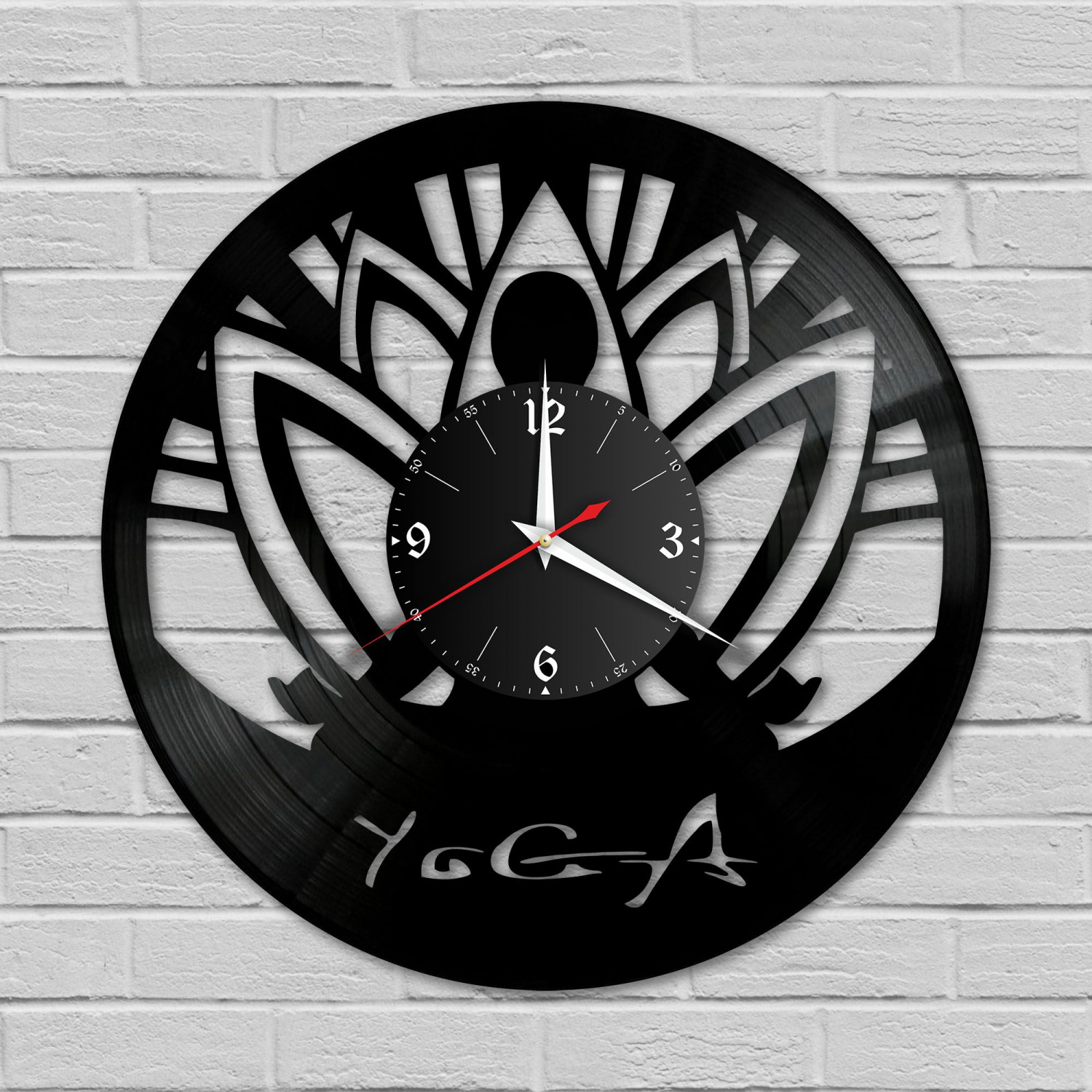 Часы настенные "Йога" из винила, №1 VC-11007