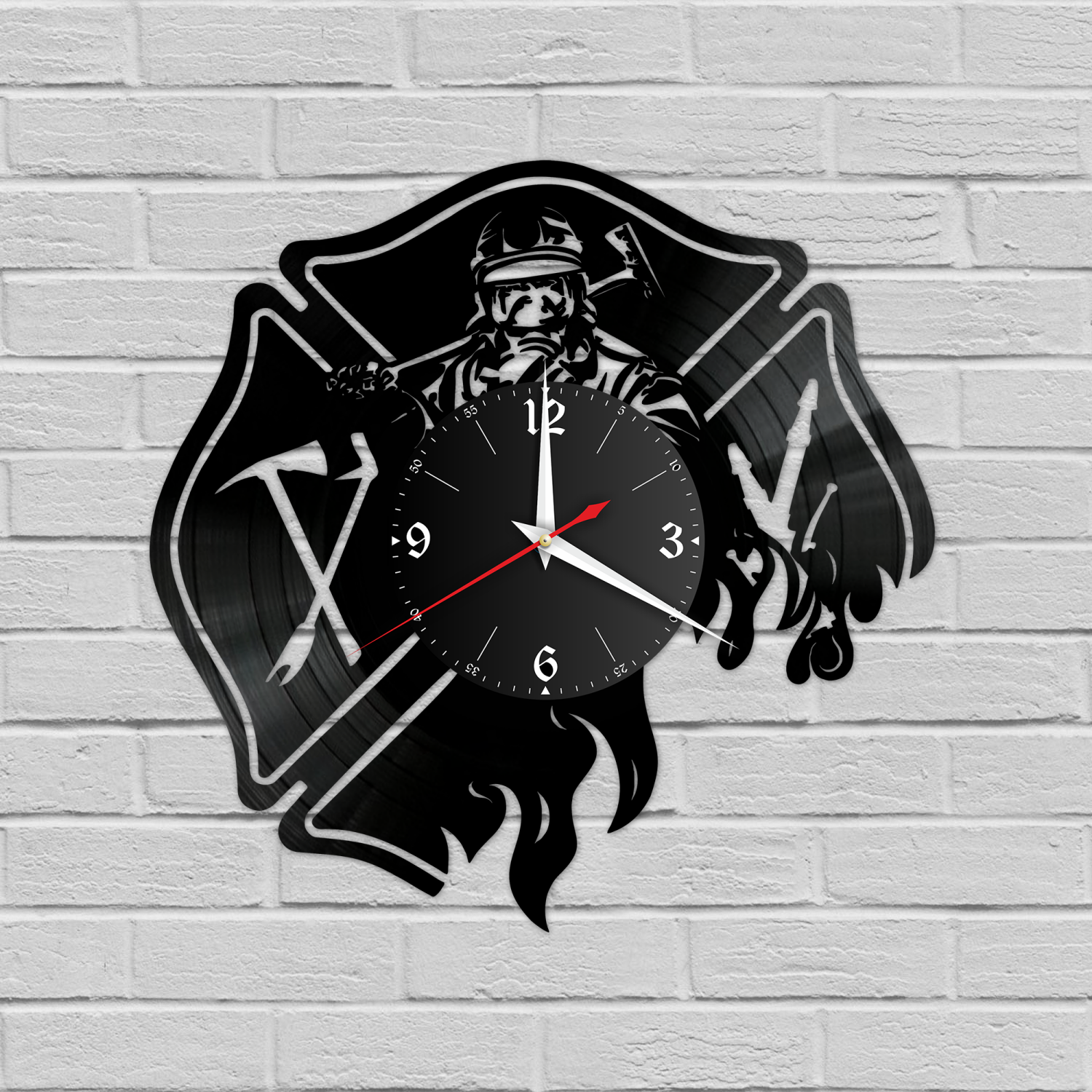 Часы настенные "Пожарная, МЧС" из винила, №2 VC-12146