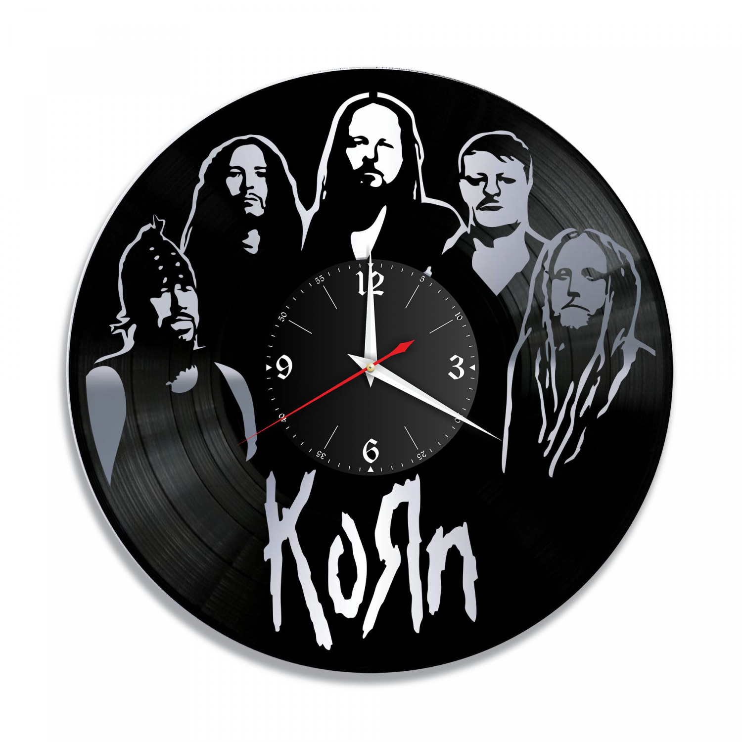 Часы настенные "группа Korn, серебро" из винила, №1 VC-10105-2